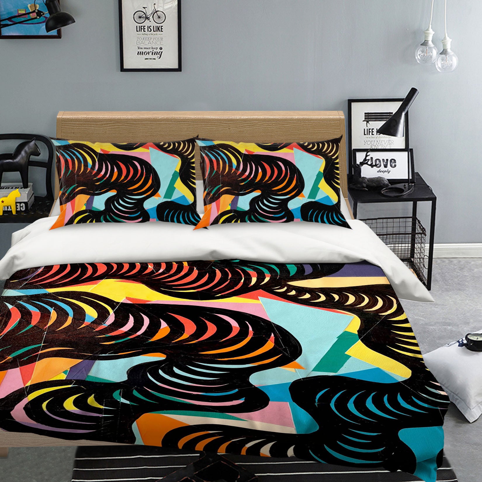 3D Triangle Circle 3040 Jacqueline Reynoso Bedding Bed Pillowcases Quilt Cover Duvet Cover