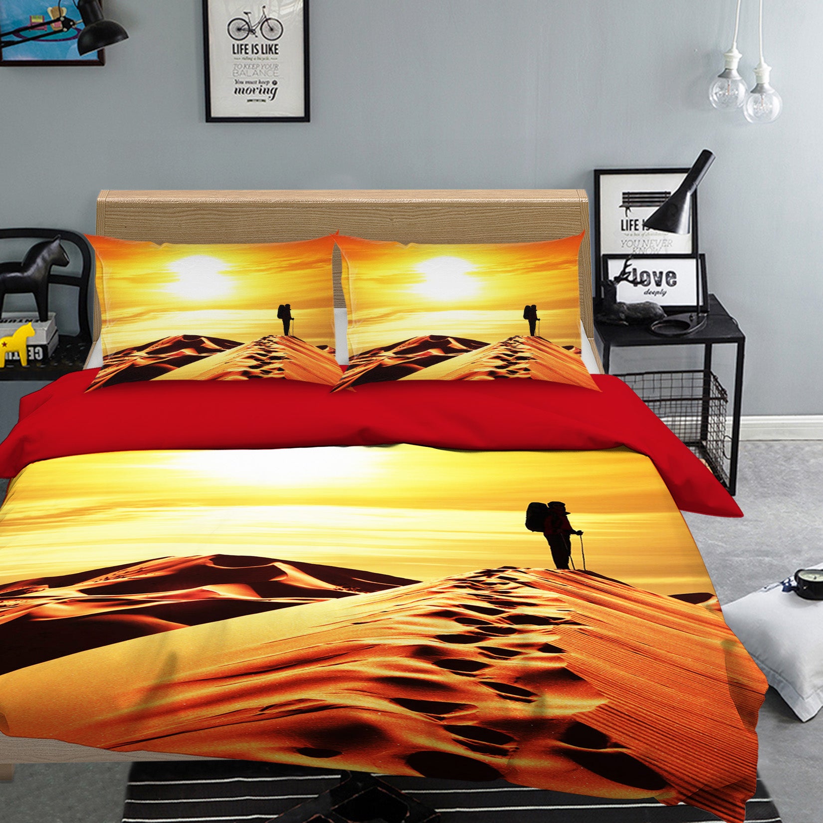 3D Sunny Desert 044 Bed Pillowcases Quilt