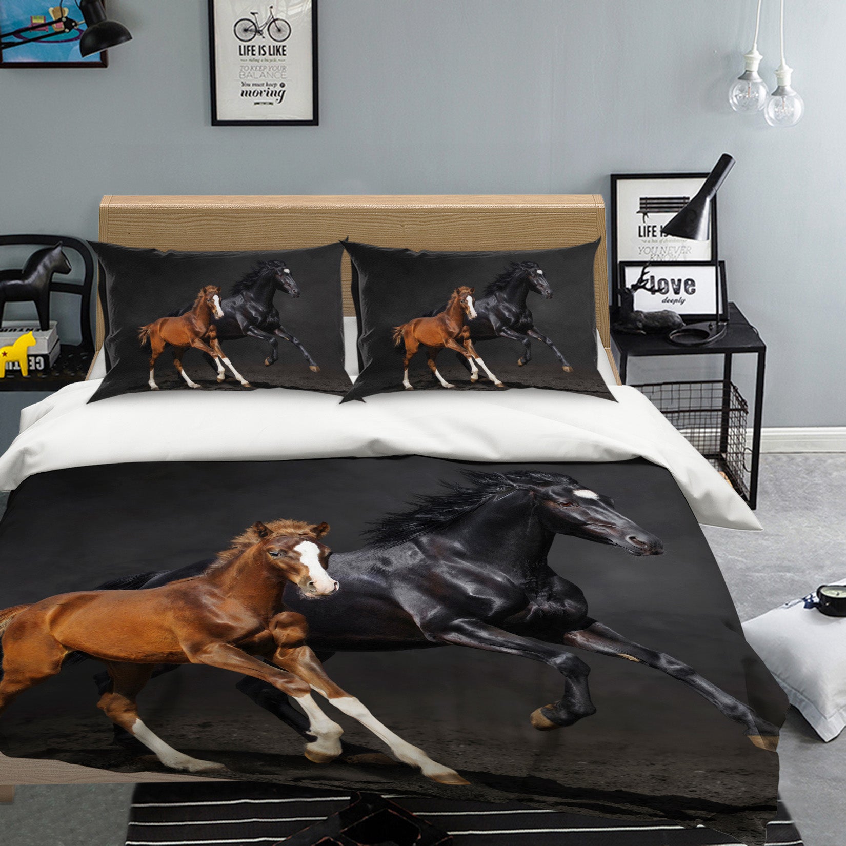 3D Horse 19213 Bed Pillowcases Quilt