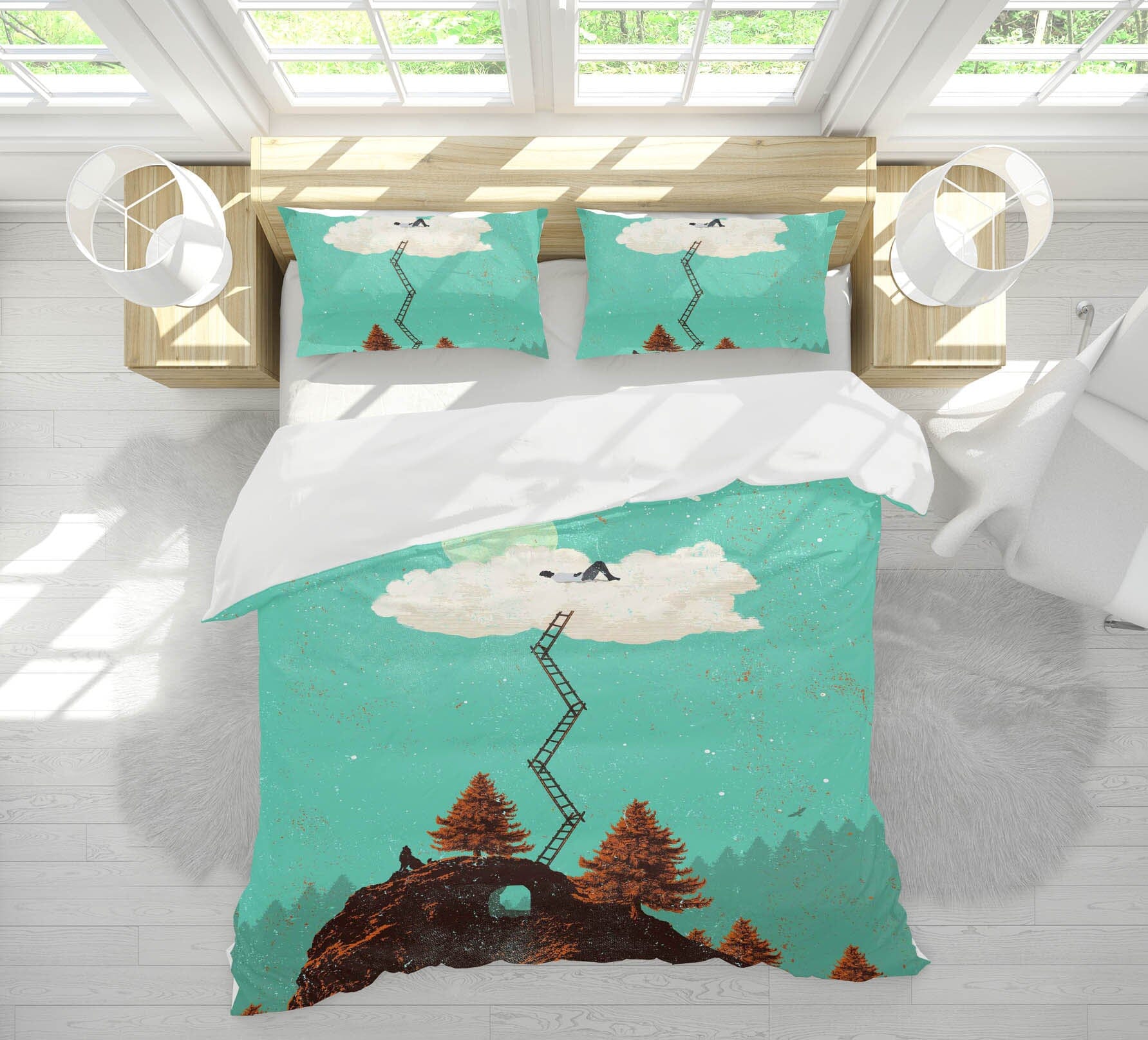 3D Cloud Dreaming 2101 Showdeer Bedding Bed Pillowcases Quilt Quiet Covers AJ Creativity Home 