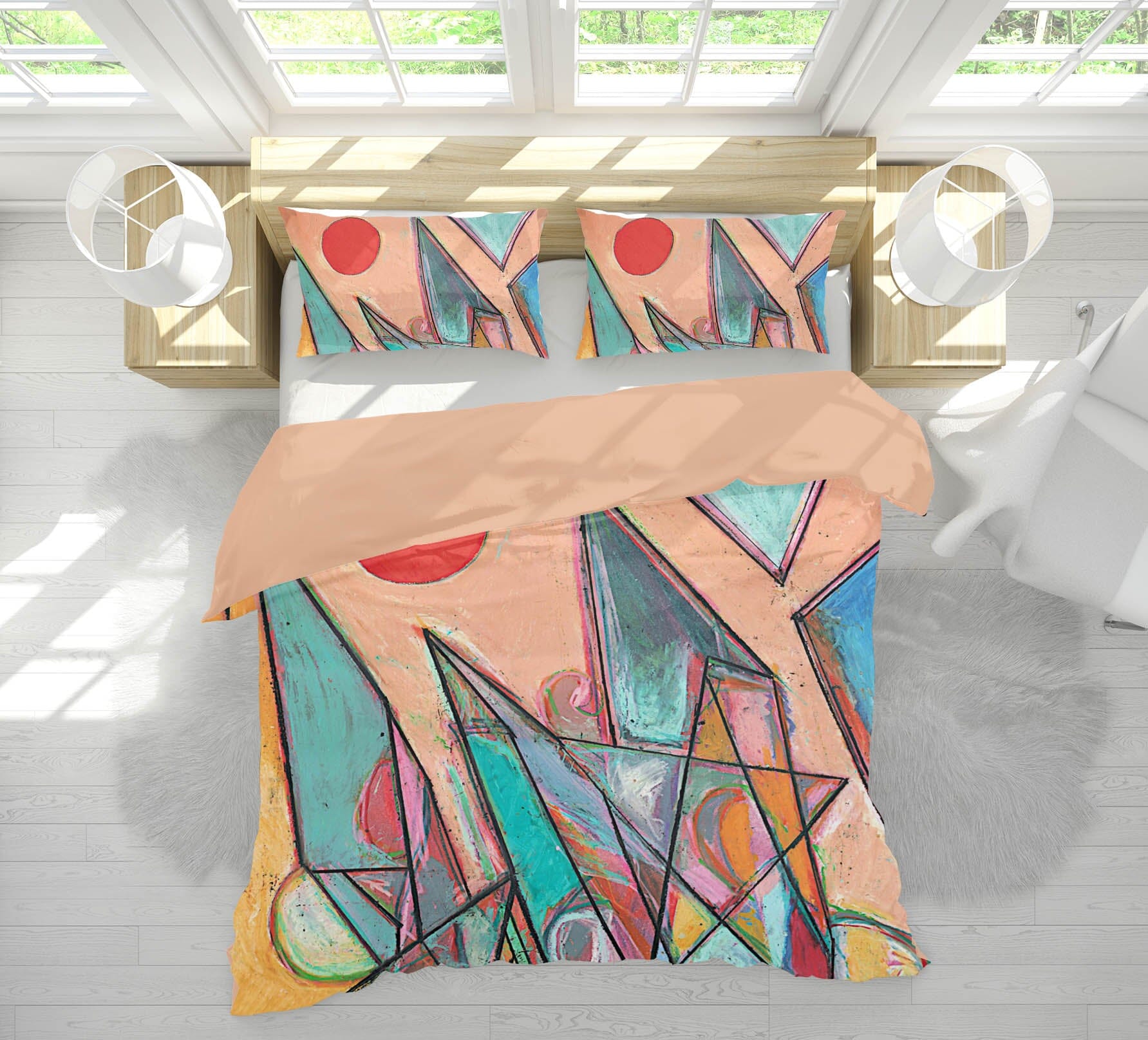 3D Color Geometry 125 Allan P. Friedlander Bedding Bed Pillowcases Quilt Quiet Covers AJ Creativity Home 