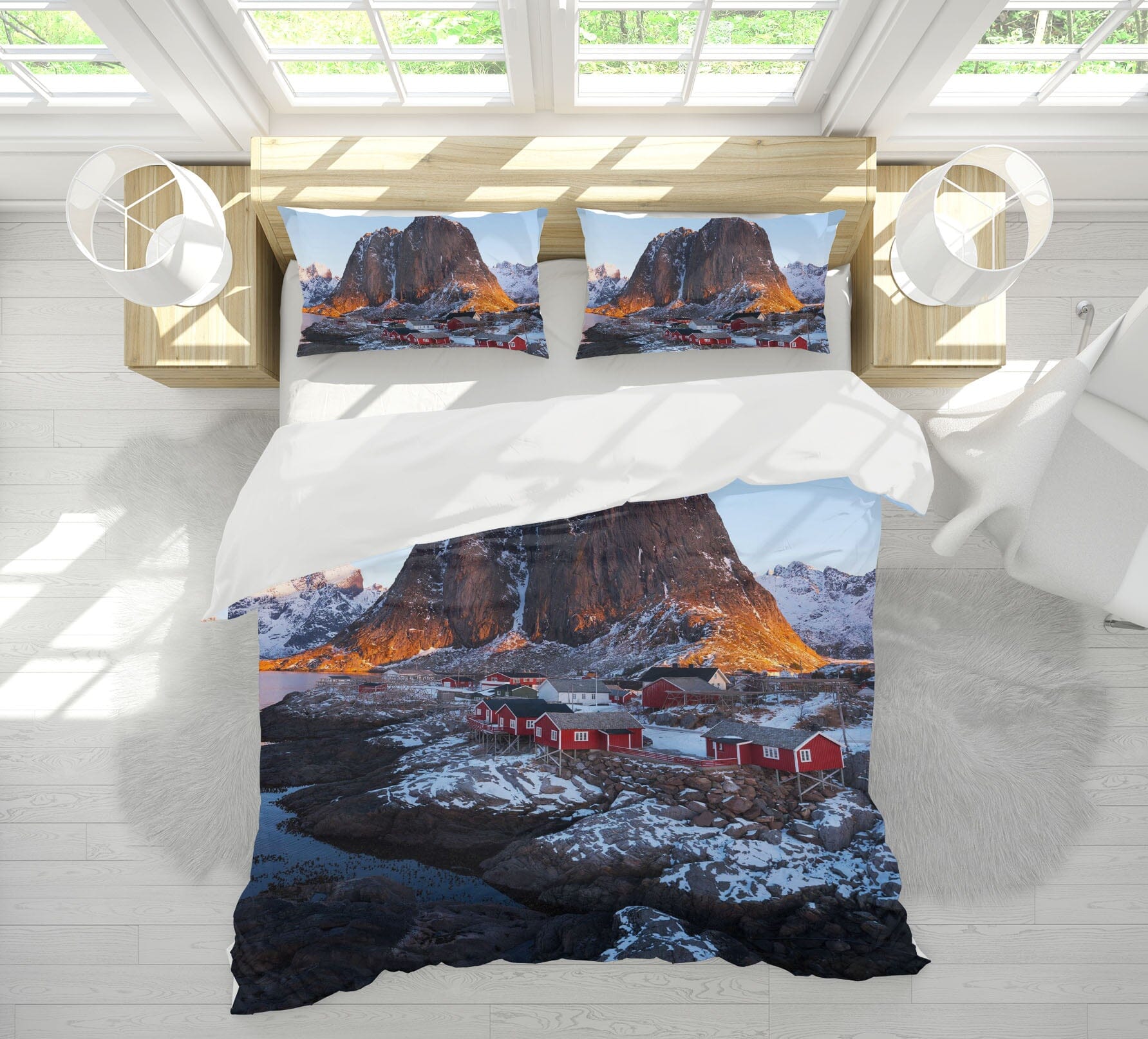 3D Snow Mountain 2145 Marco Carmassi Bedding Bed Pillowcases Quilt Quiet Covers AJ Creativity Home 