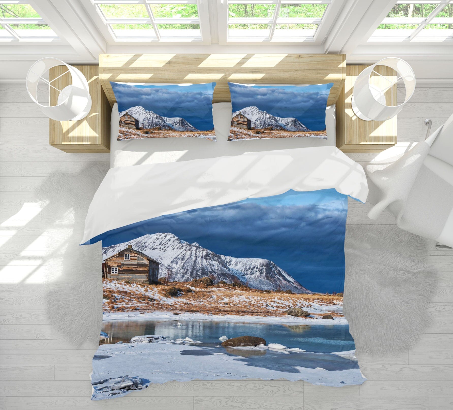 3D Snow Mountain 2142 Marco Carmassi Bedding Bed Pillowcases Quilt Quiet Covers AJ Creativity Home 