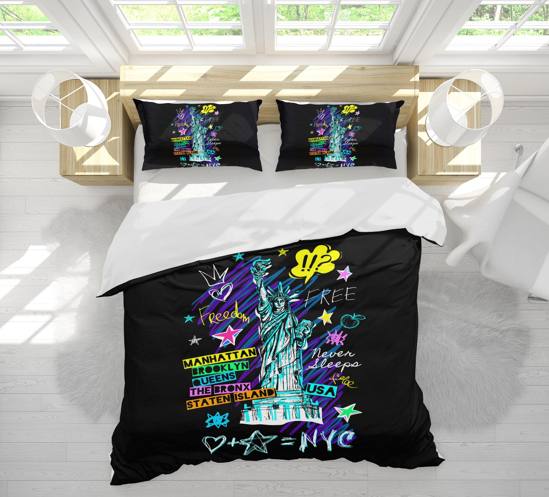 3D Statue Of Liberty 61092 Bed Pillowcases Quilt