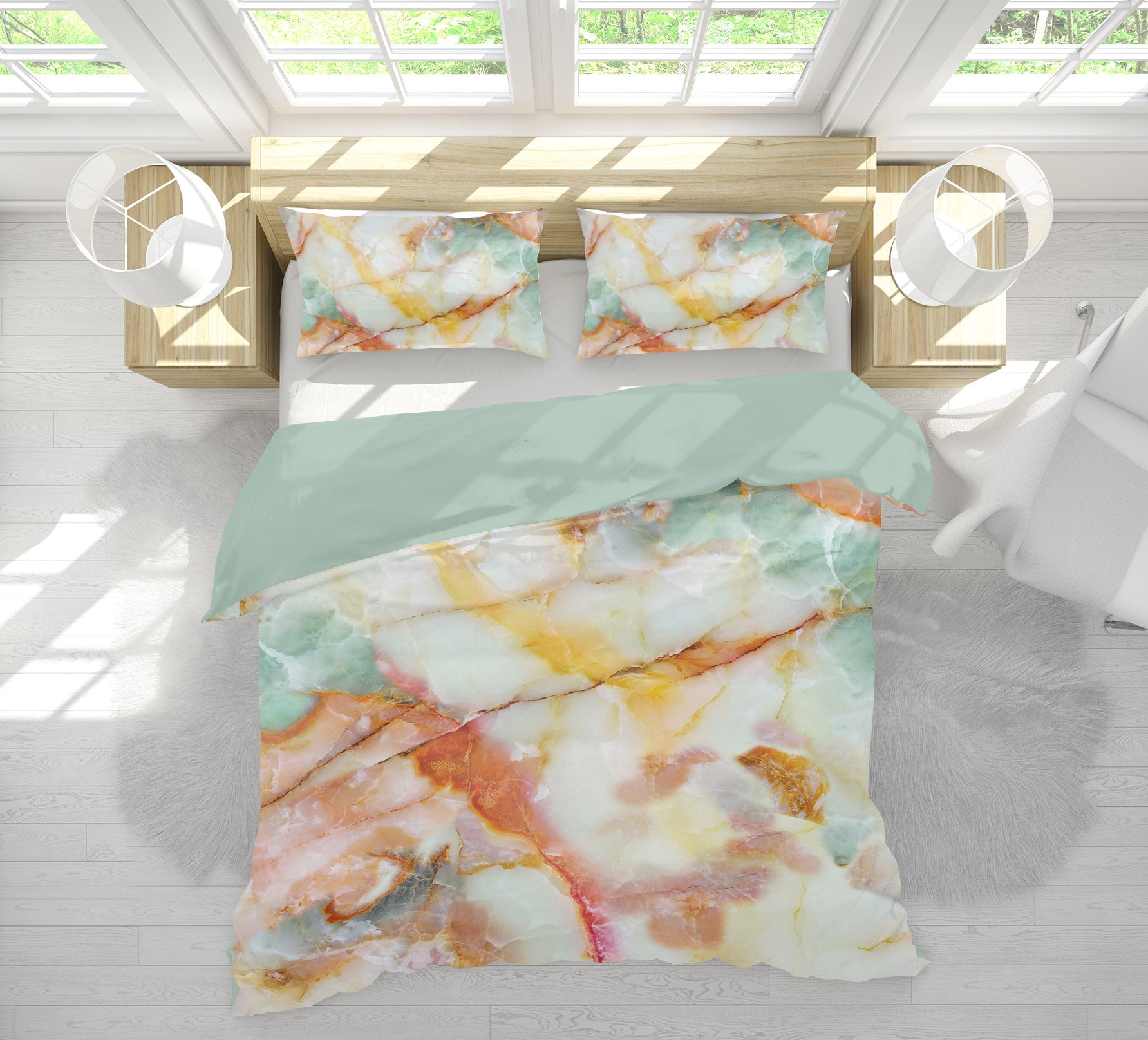 3D Marble Pattern 16007 Bed Pillowcases Quilt