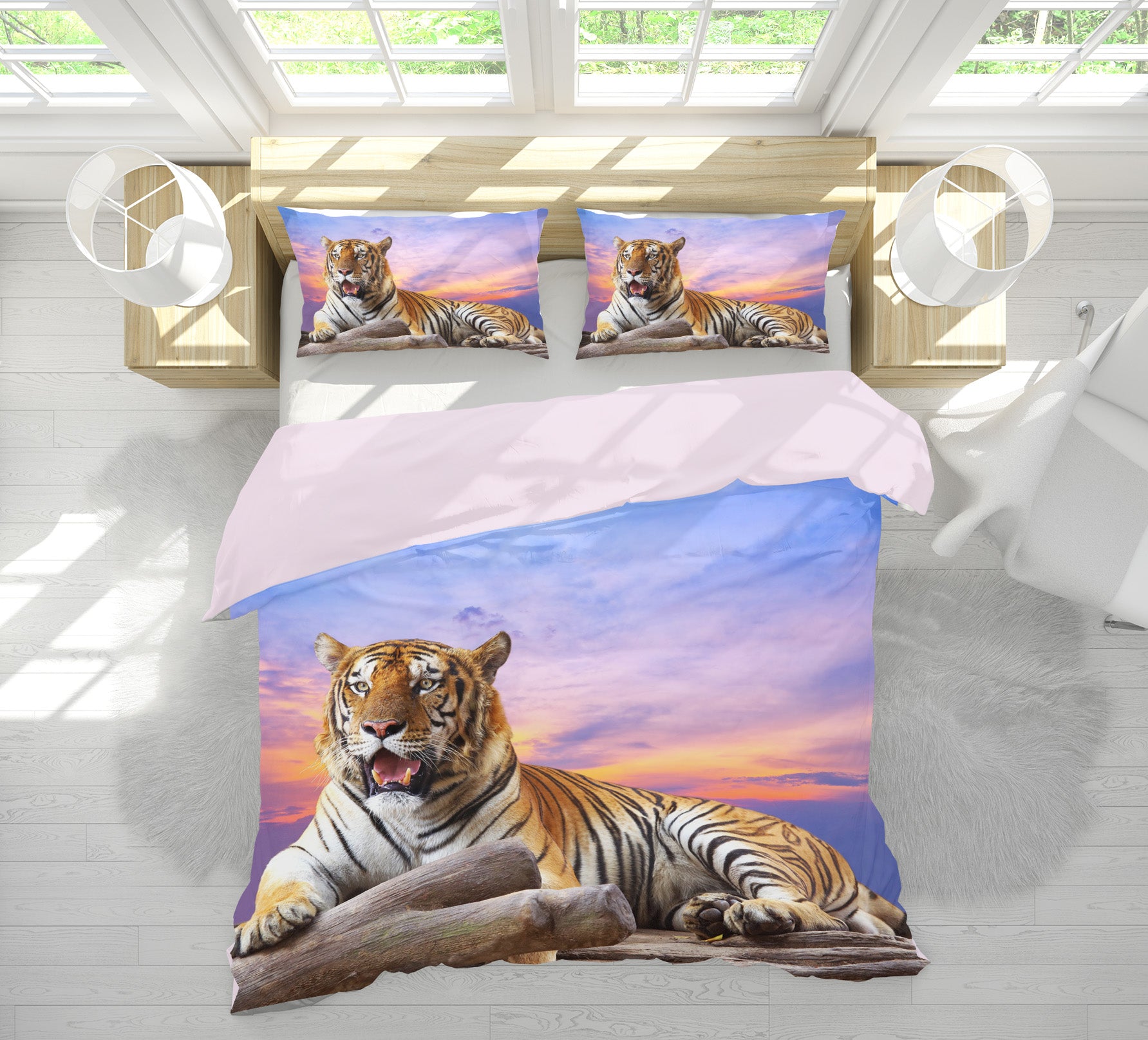 3D Tiger Sky 21032 Bed Pillowcases Quilt