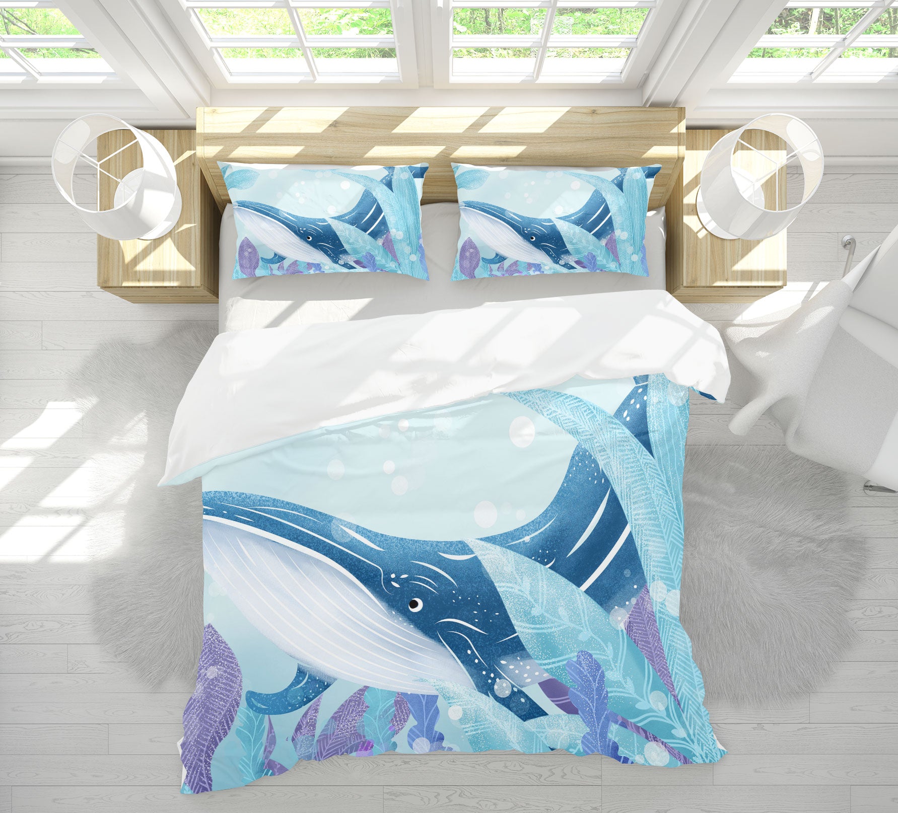 3D Whale 13079 Bed Pillowcases Quilt
