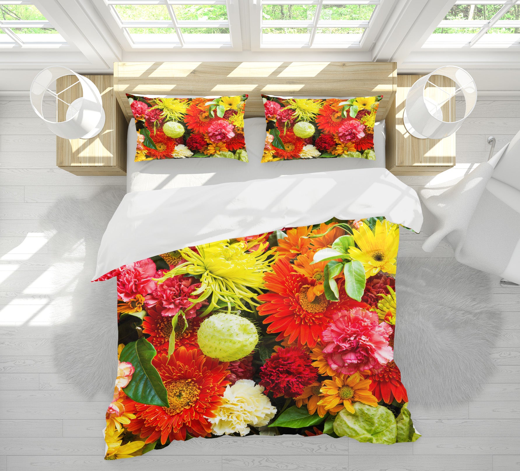 3D Flowers 60100 Bed Pillowcases Quilt