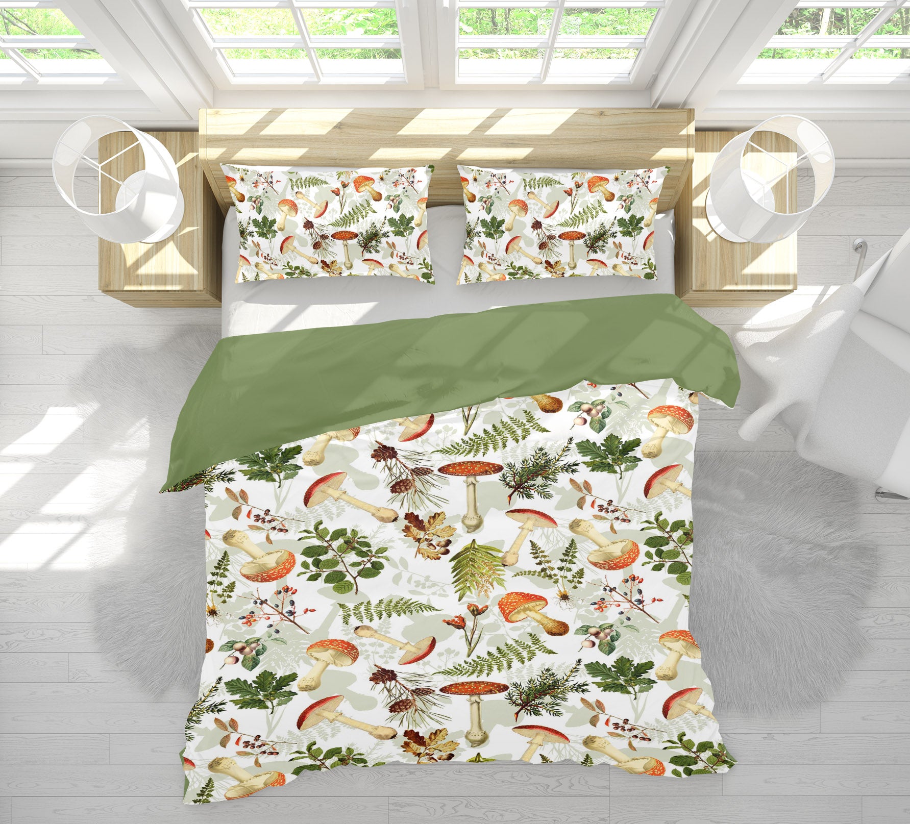 3D Mushroom Leaves Pattern 18208 Uta Naumann Bedding Bed Pillowcases Quilt