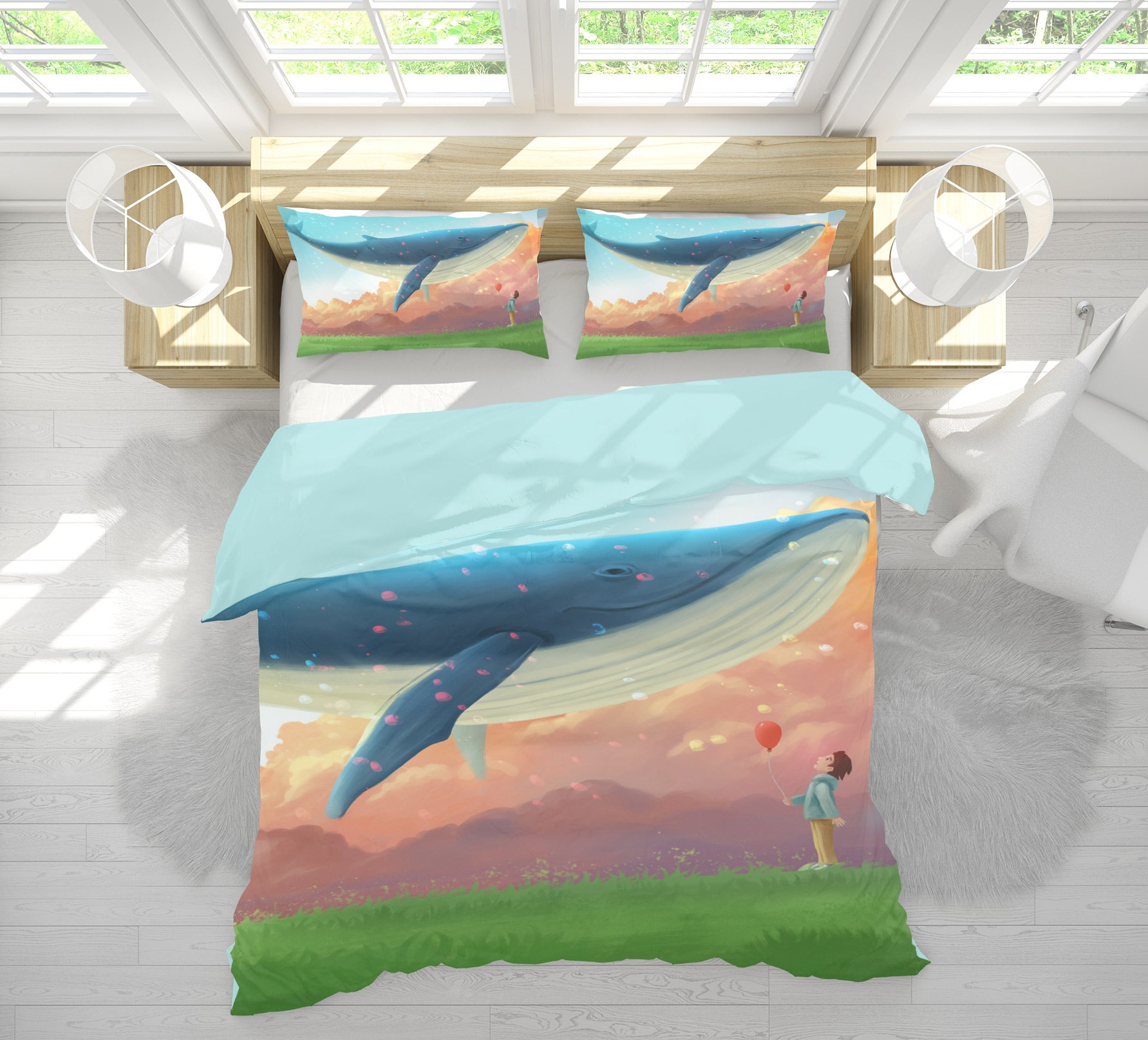 3D Big Whale 12006 Bed Pillowcases Quilt