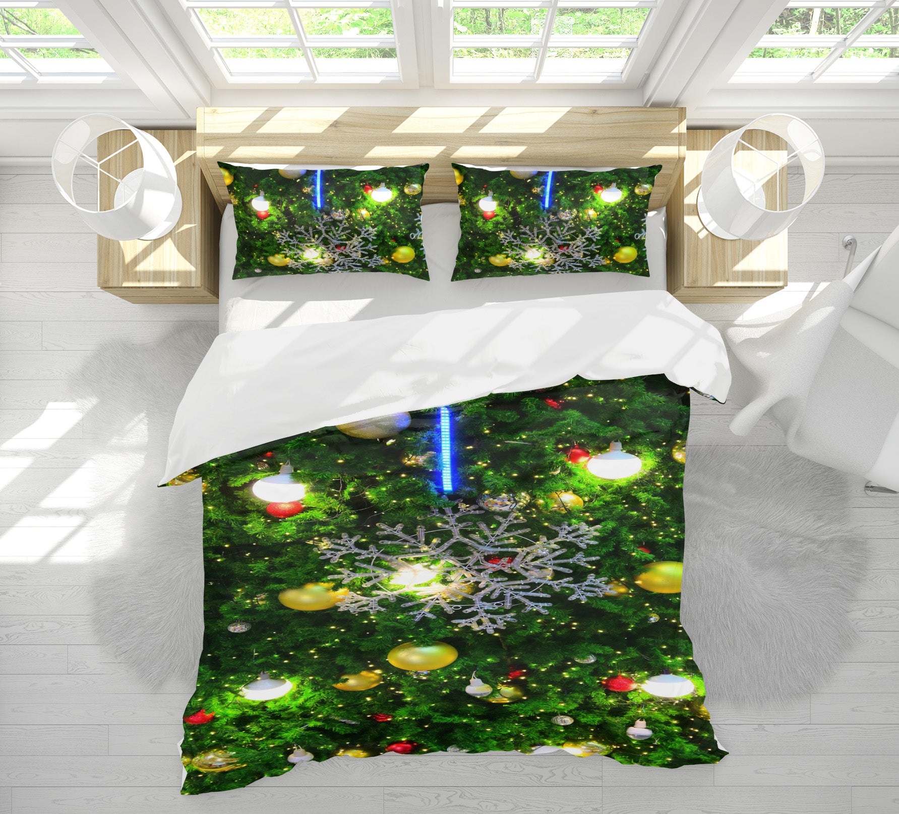 3D Snowflake Tree 51147 Christmas Quilt Duvet Cover Xmas Bed Pillowcases