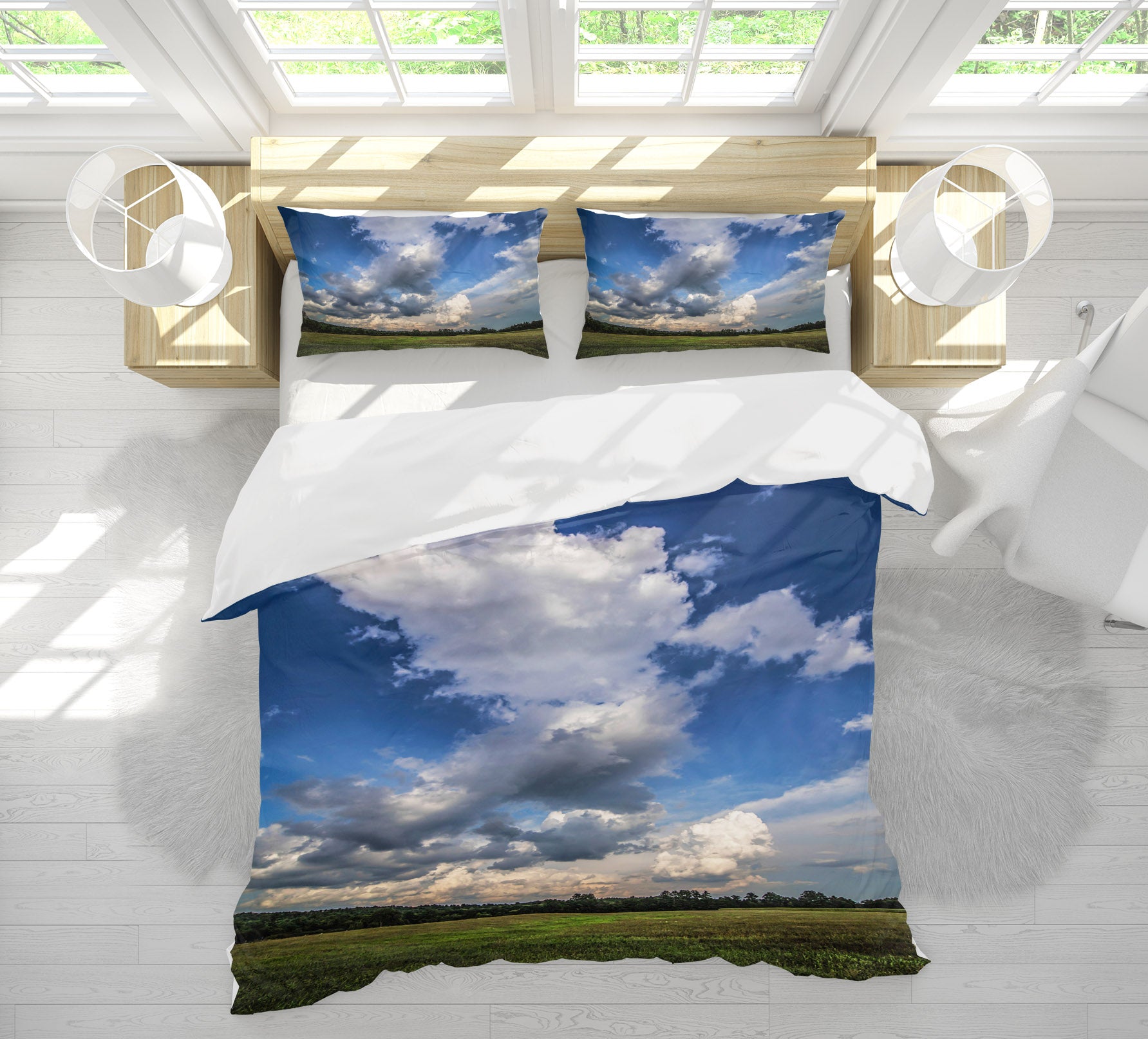 3D Blue Sky White Clouds 86025 Jerry LoFaro bedding Bed Pillowcases Quilt