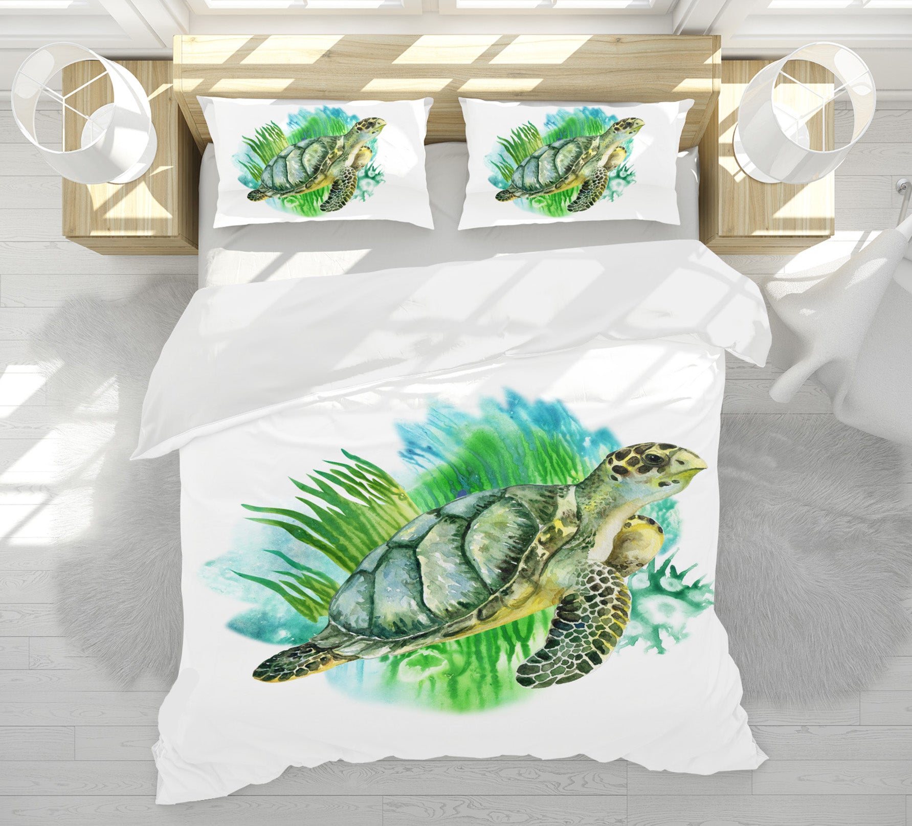 3D Grass Tortoise 59015 Bed Pillowcases Quilt