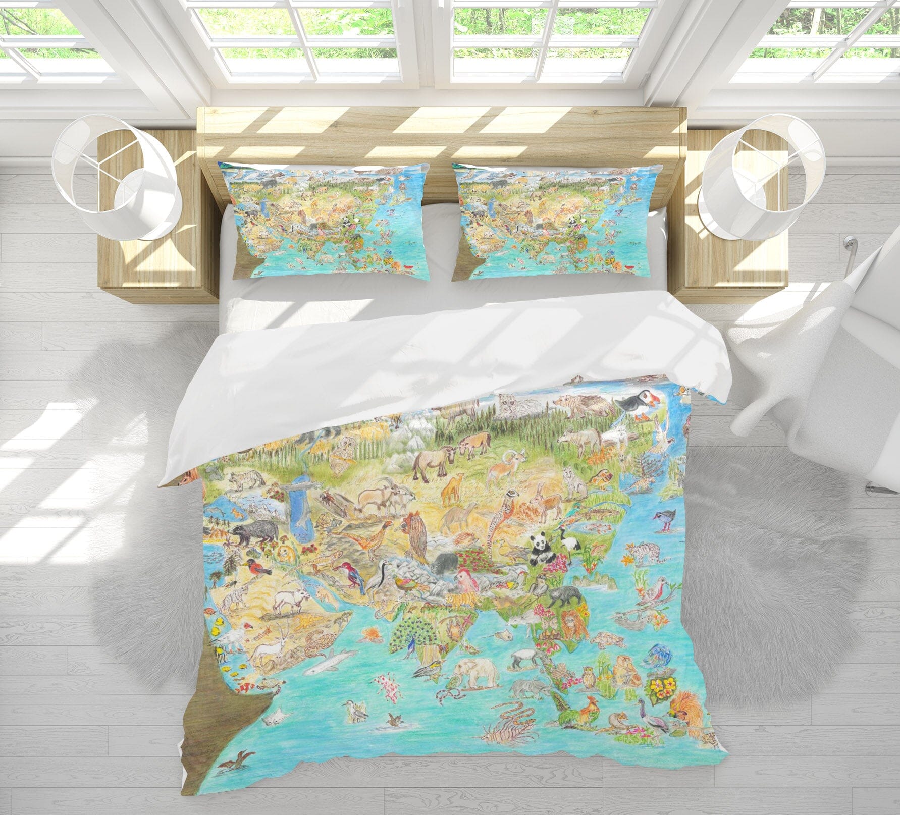 3D Animal World 021 Michael Sewell Bedding Bed Pillowcases Quilt Quiet Covers AJ Creativity Home 