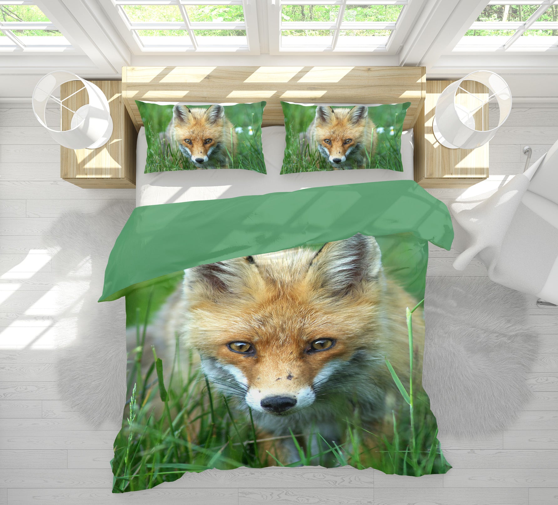 3D Fox 12188 Bed Pillowcases Quilt