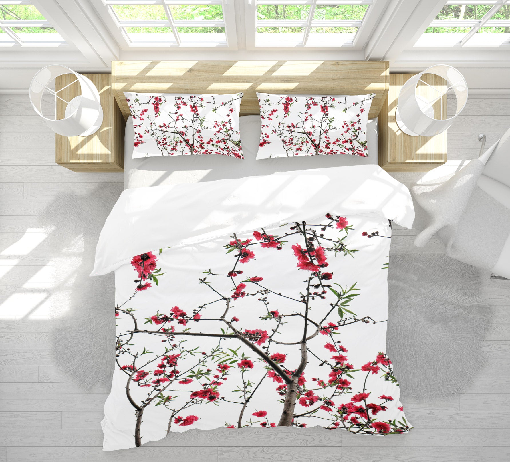 3D Plum Blossom 12038 Bed Pillowcases Quilt