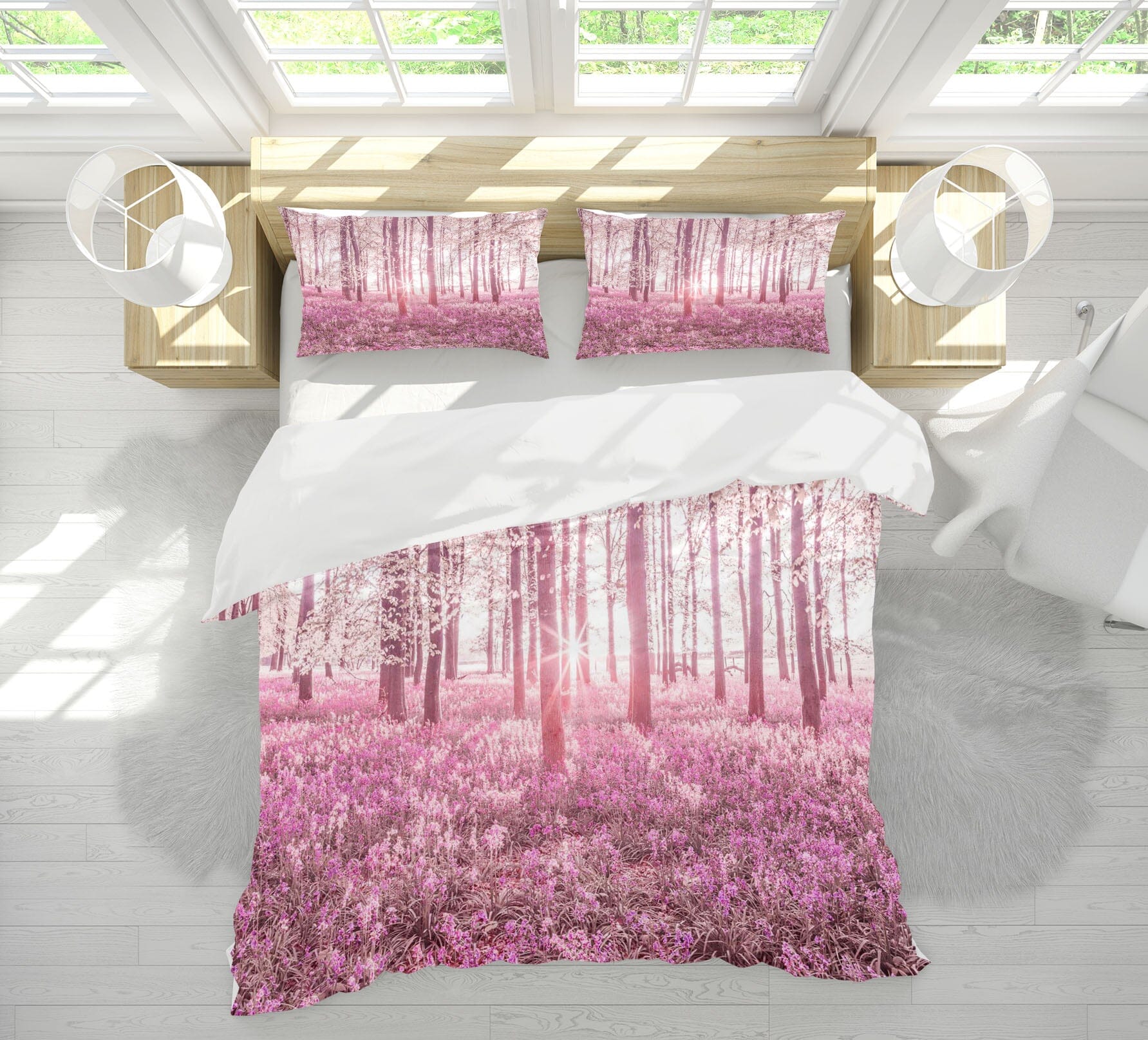 3D Pink Flower Sea 2018 Assaf Frank Bedding Bed Pillowcases Quilt Quiet Covers AJ Creativity Home 