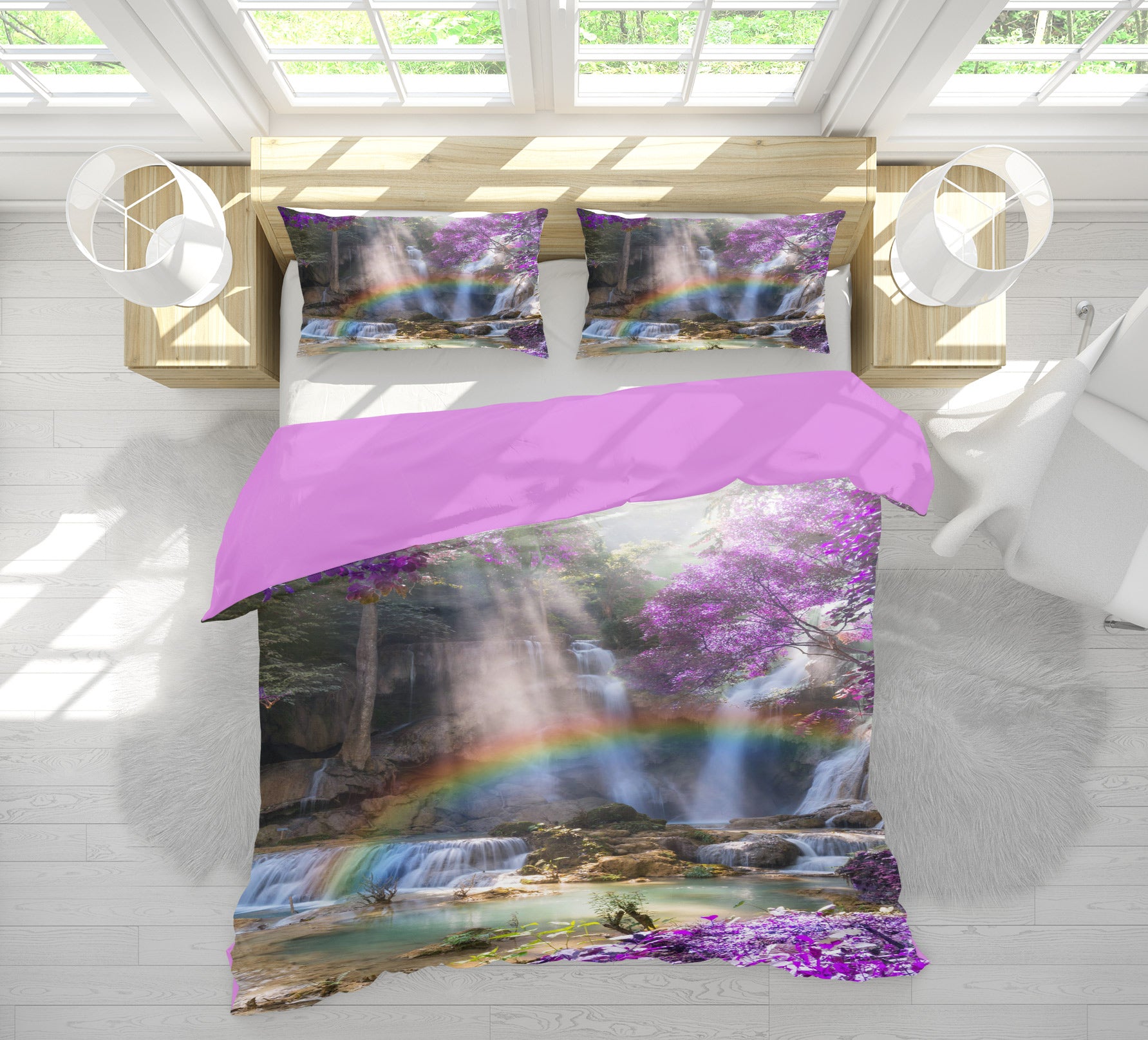 3D Purple Tree Sunlight 15099 Bed Pillowcases Quilt