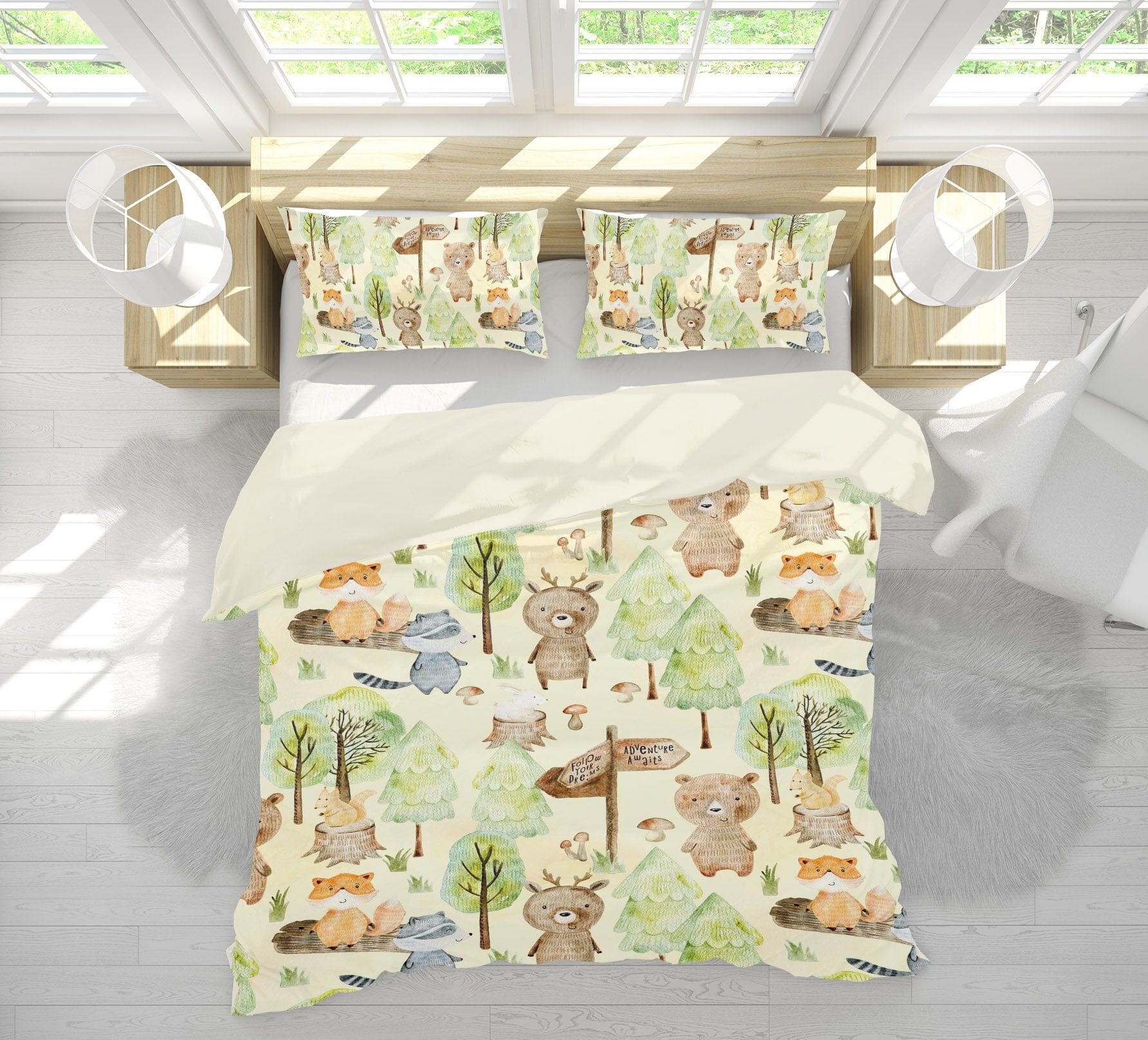 3D Fox Squirrel Tree 235 Uta Naumann Bedding Bed Pillowcases Quilt Quiet Covers AJ Creativity Home 