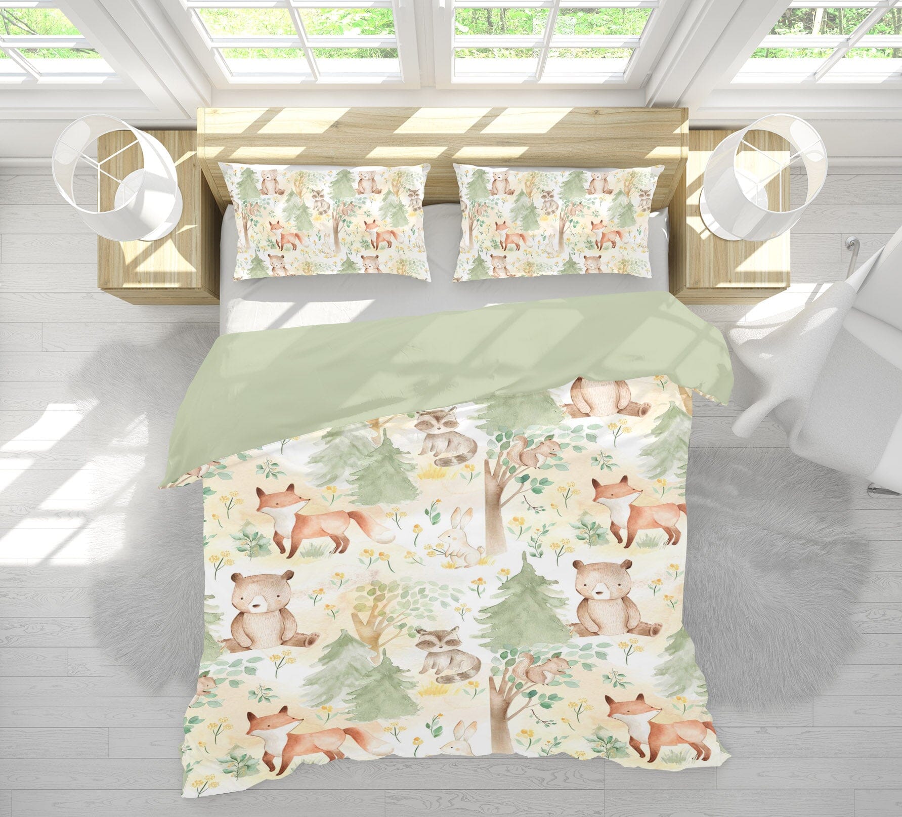 3D Fox Bear Tree 224 Uta Naumann Bedding Bed Pillowcases Quilt Quiet Covers AJ Creativity Home 