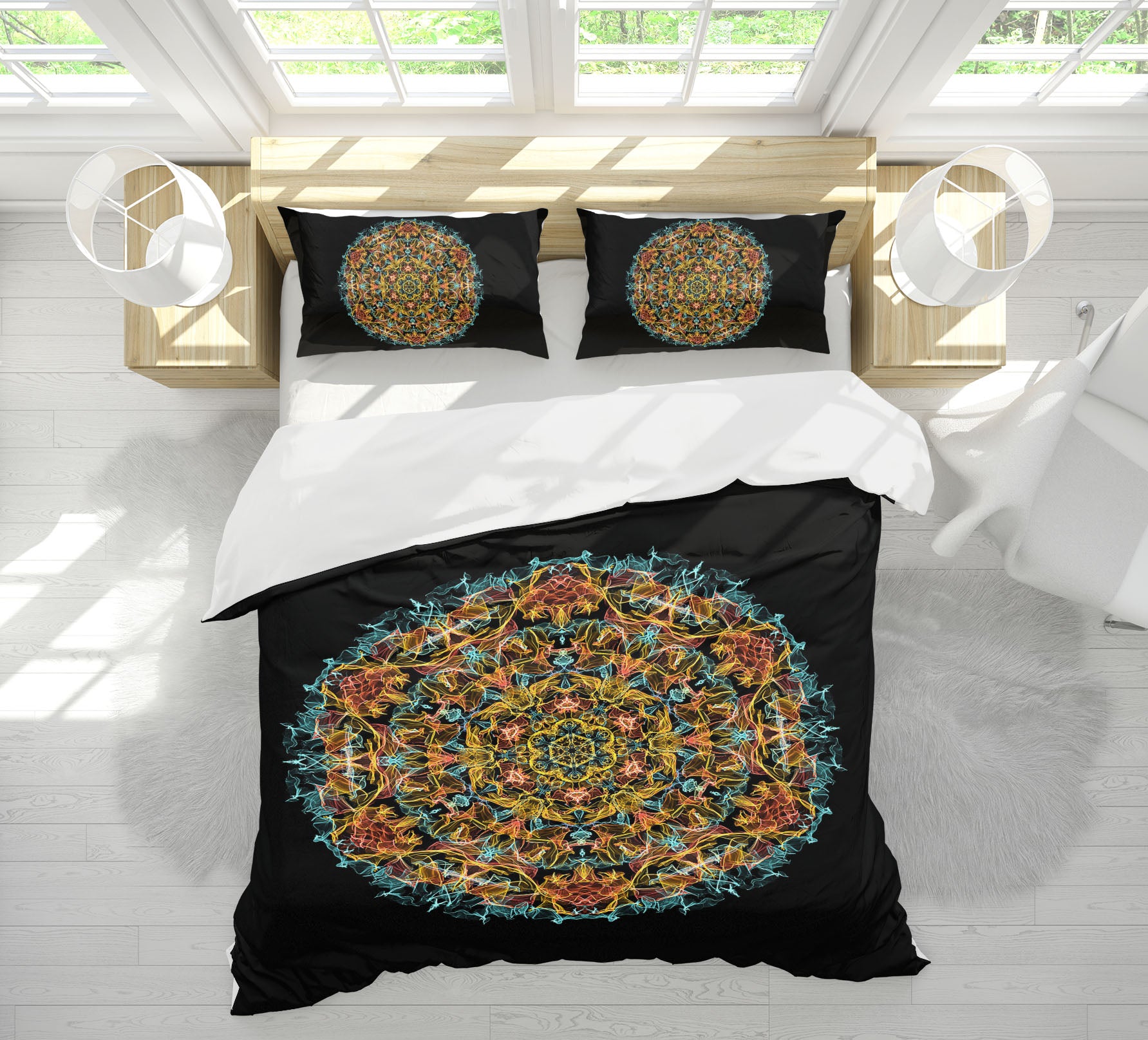 3D Round Pattern 59027 Bed Pillowcases Quilt