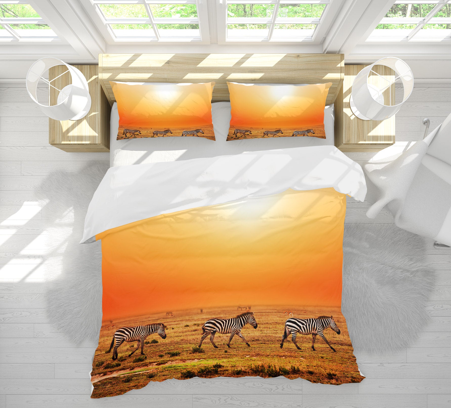 3D Zebra 21059 Bed Pillowcases Quilt