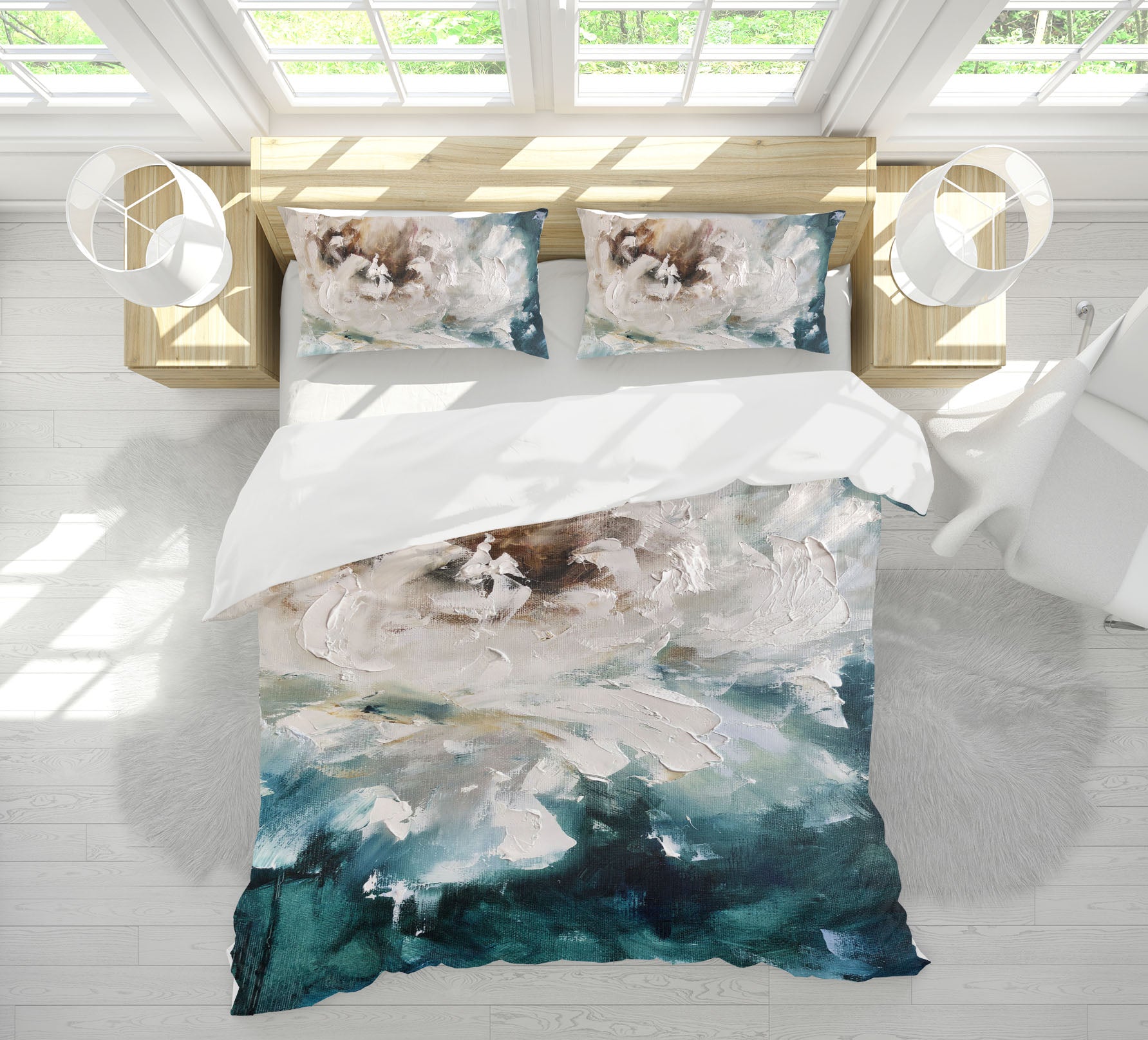 3D White Flower 604 Skromova Marina Bedding Bed Pillowcases Quilt
