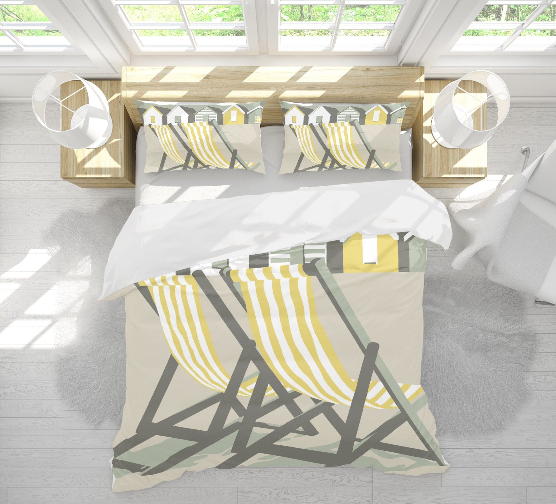 3D Southwold Deckchairs 2059 Steve Read Bedding Bed Pillowcases Quilt Quiet Covers AJ Creativity Home 