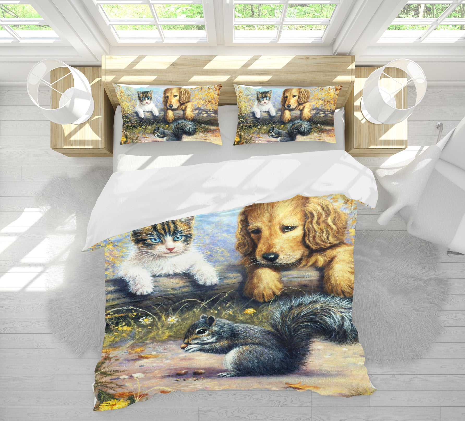 3D Cat Dog Squirrel 12502 Kevin Walsh Bedding Bed Pillowcases Quilt