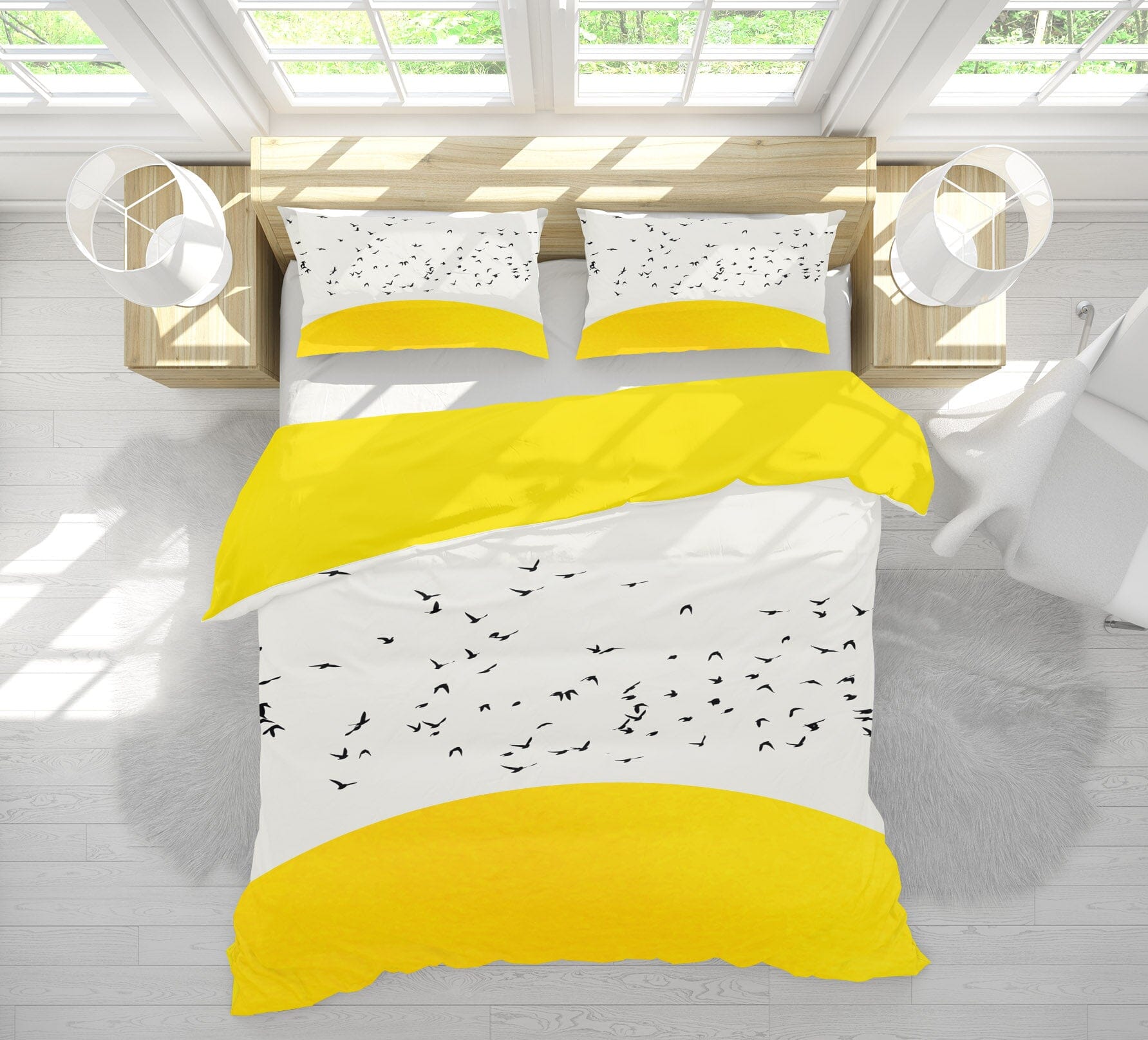 3D White Sky Bird 2018 Boris Draschoff Bedding Bed Pillowcases Quilt Quiet Covers AJ Creativity Home 