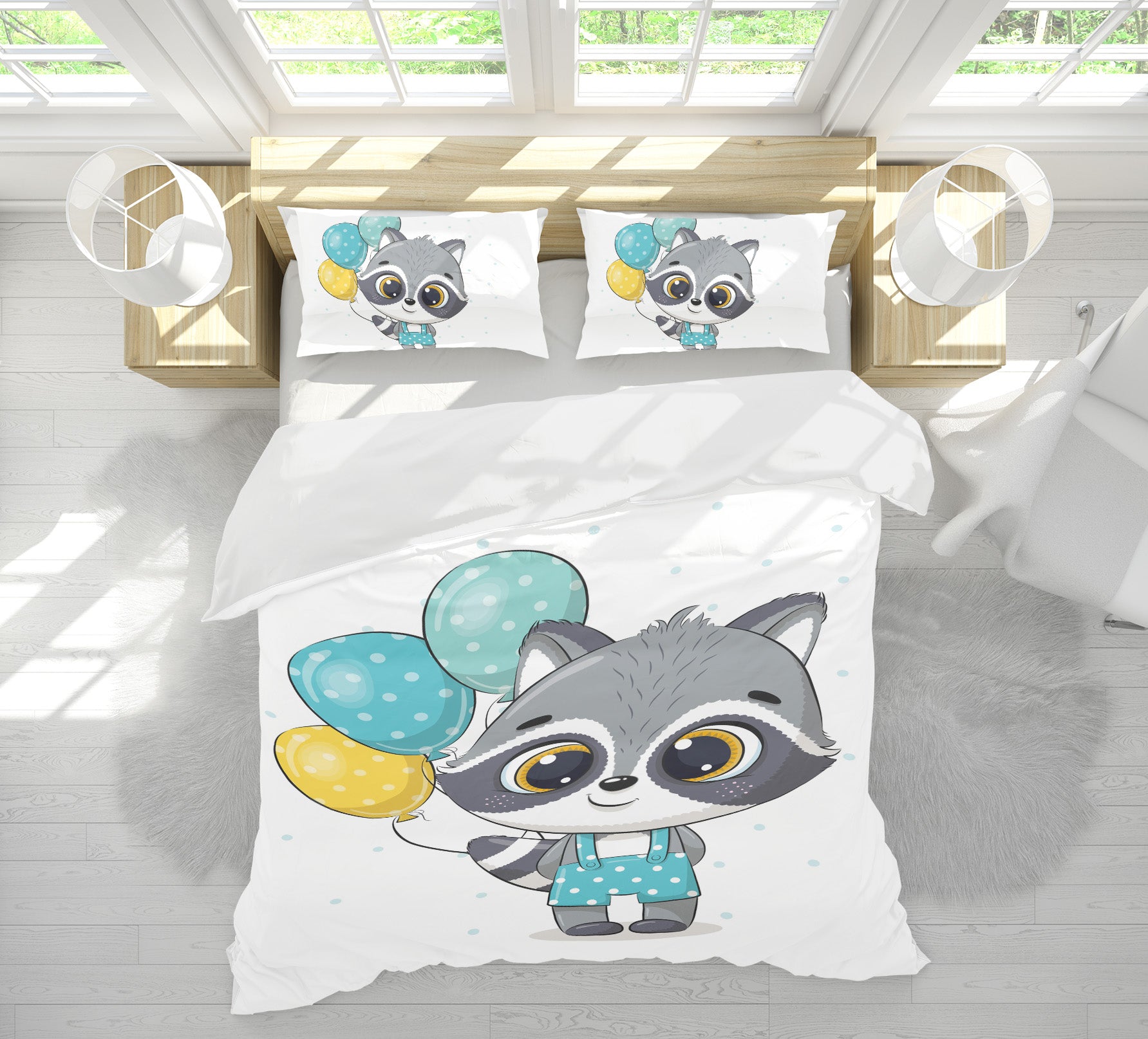 3D Civet Cat Balloon 59043 Bed Pillowcases Quilt