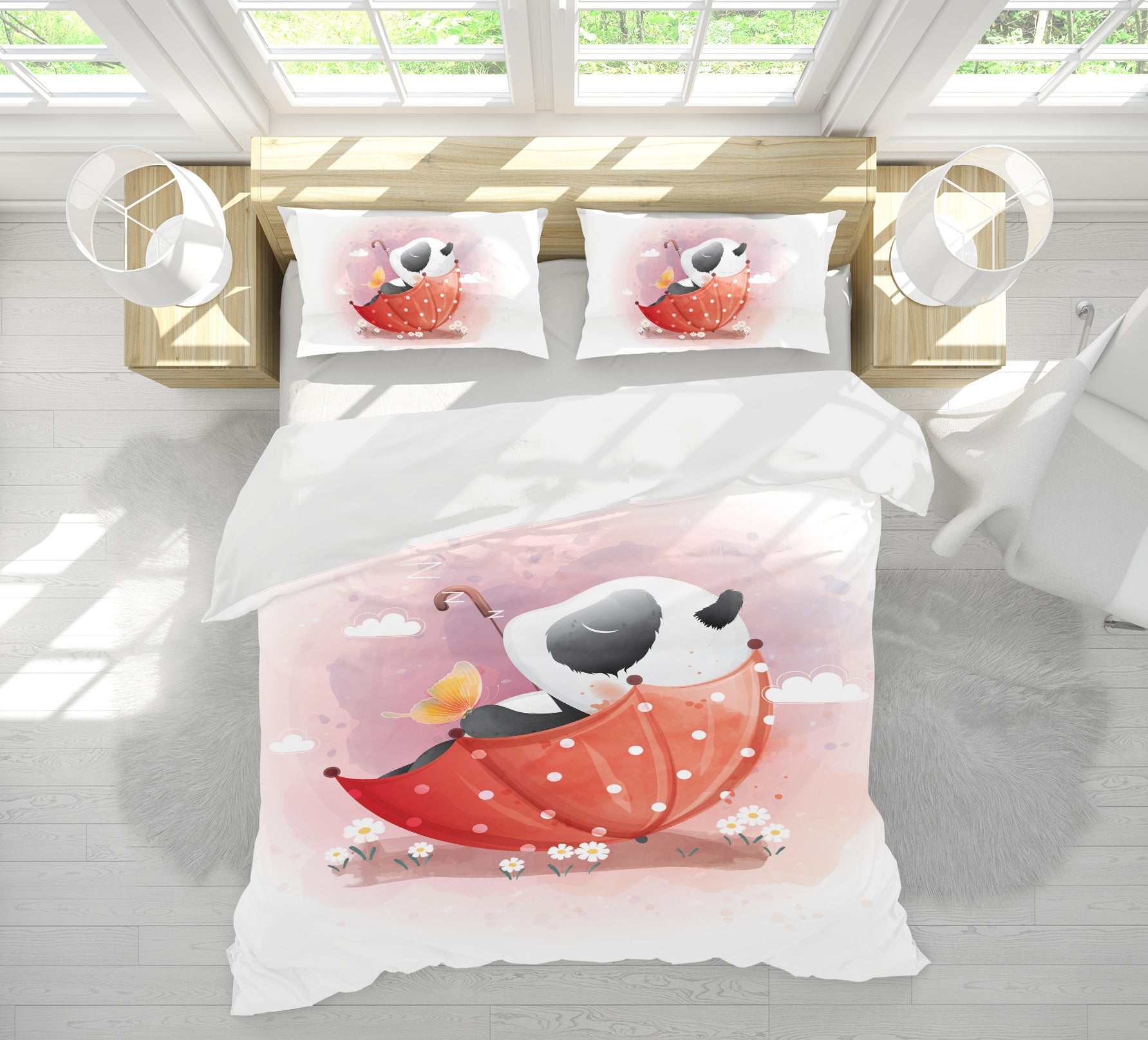 3D Umbrella Panda 58221 Bed Pillowcases Quilt
