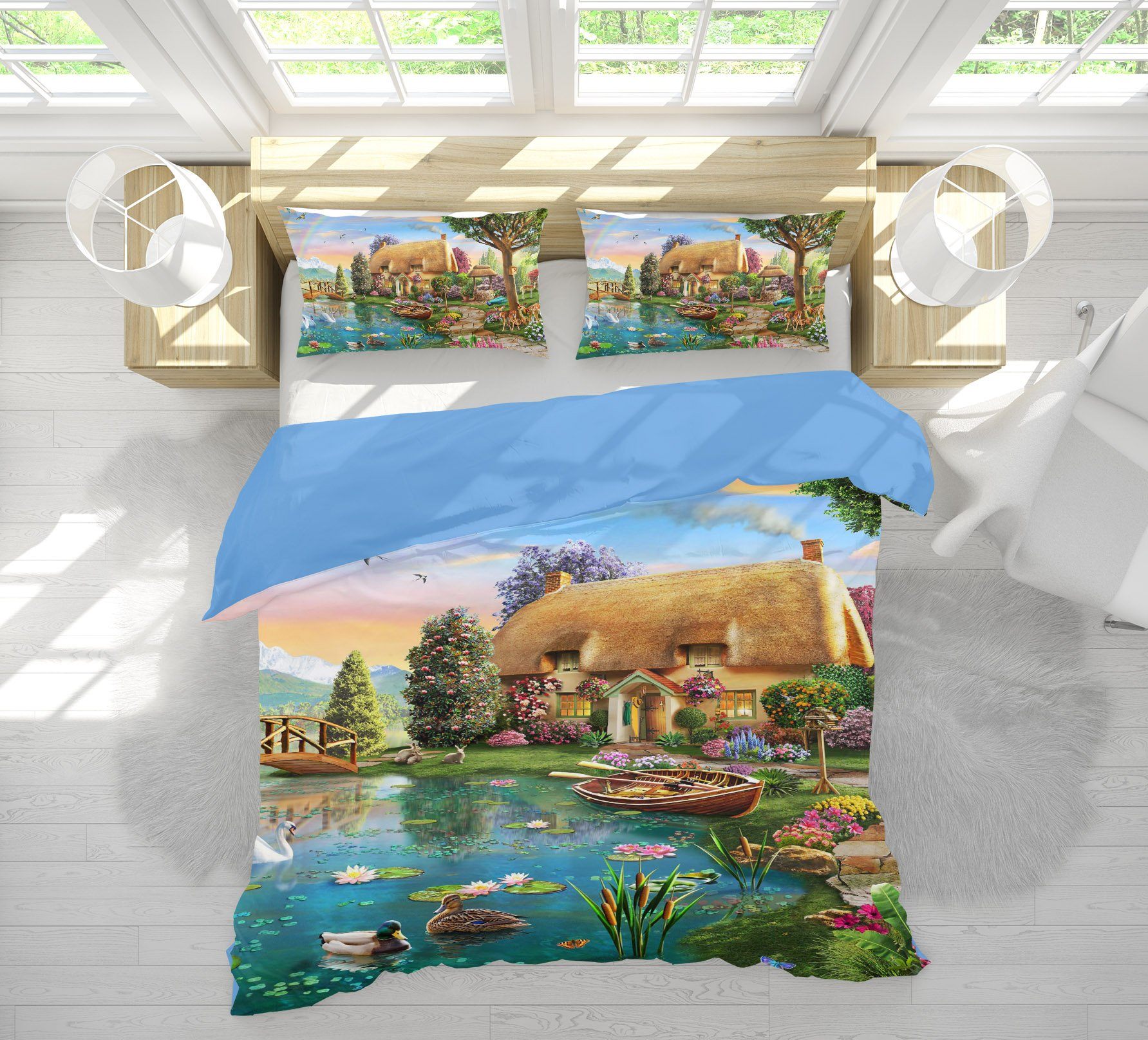3D Beautiful Village 2132 Adrian Chesterman Bedding Bed Pillowcases Quilt Quiet Covers AJ Creativity Home 