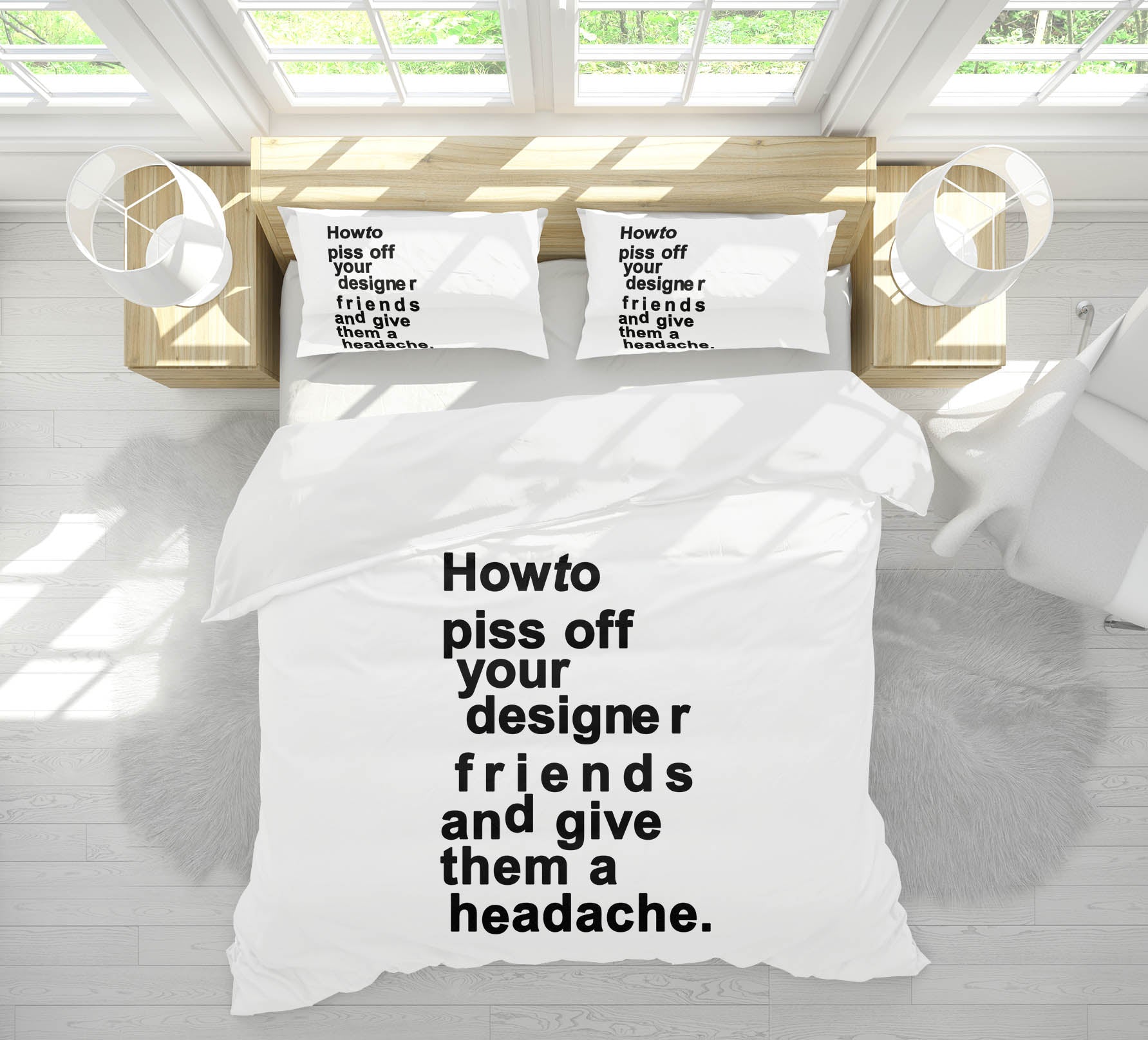 3D Black Words 222 Boris Draschoff Bedding Bed Pillowcases Quilt