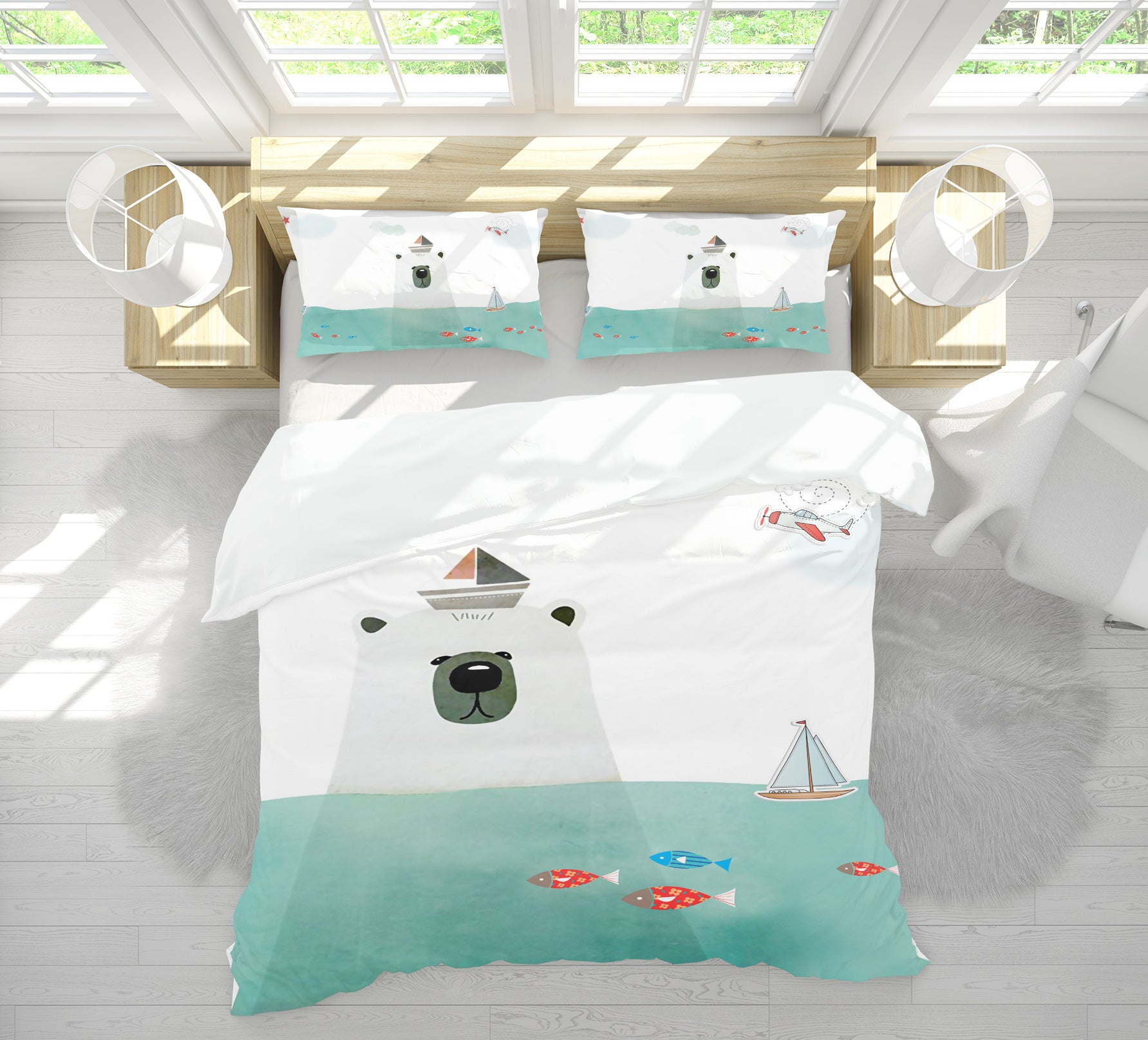 3D Polar Bear 12099 Bed Pillowcases Quilt