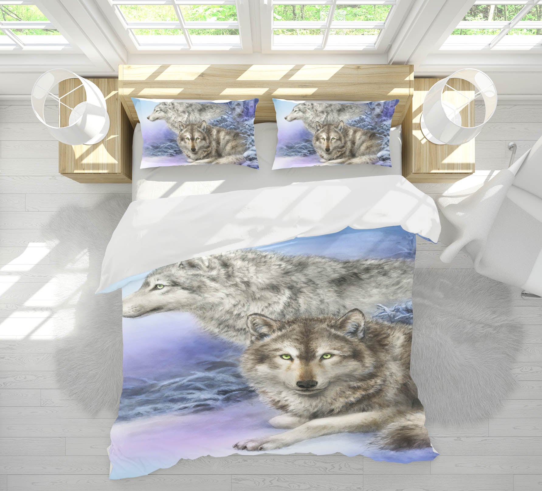 3D Snow Wolf 5857 Kayomi Harai Bedding Bed Pillowcases Quilt Cover Duvet Cover