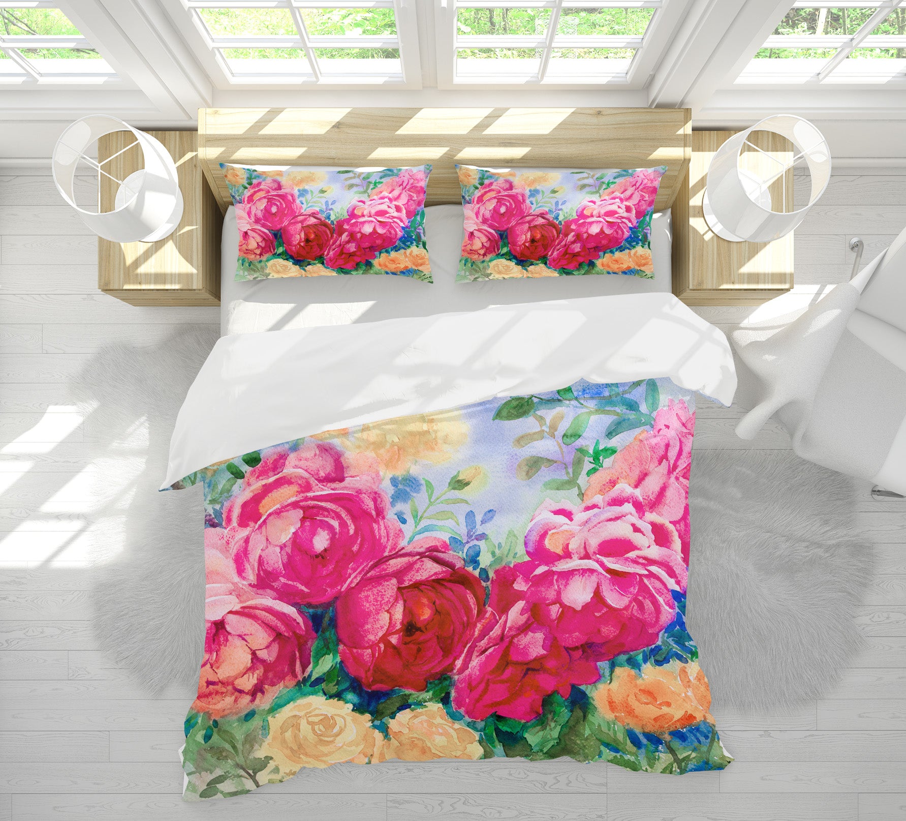 3D Flowers 60111 Bed Pillowcases Quilt