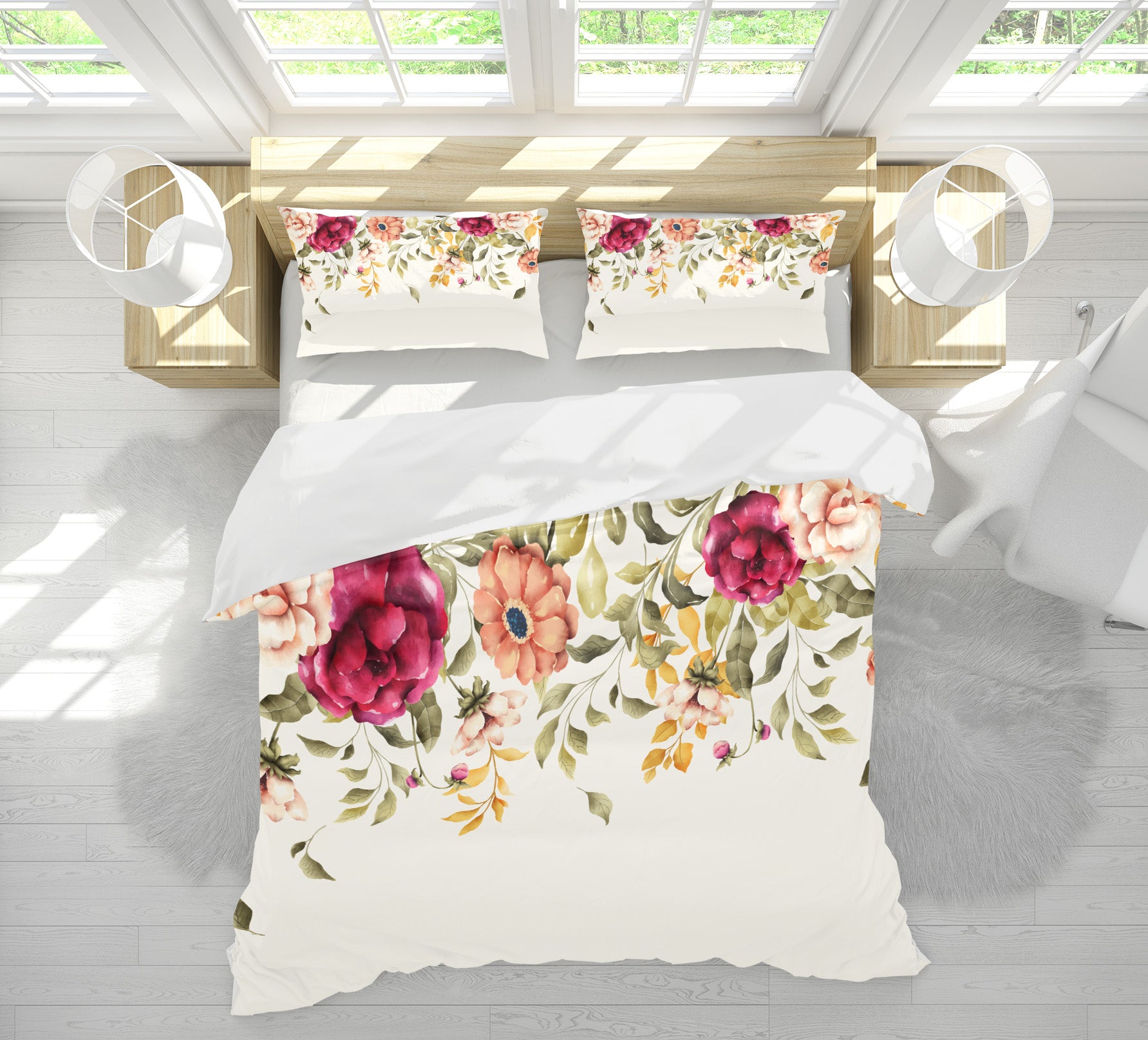 3D Flowers 61003 Bed Pillowcases Quilt