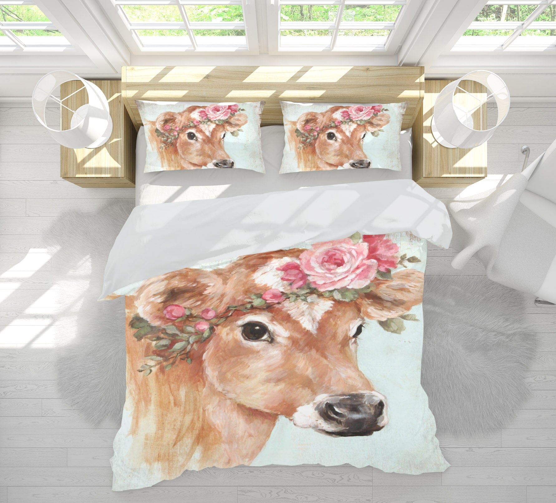 3D Cow Horse 038 Debi Coules Bedding Bed Pillowcases Quilt Quiet Covers AJ Creativity Home 