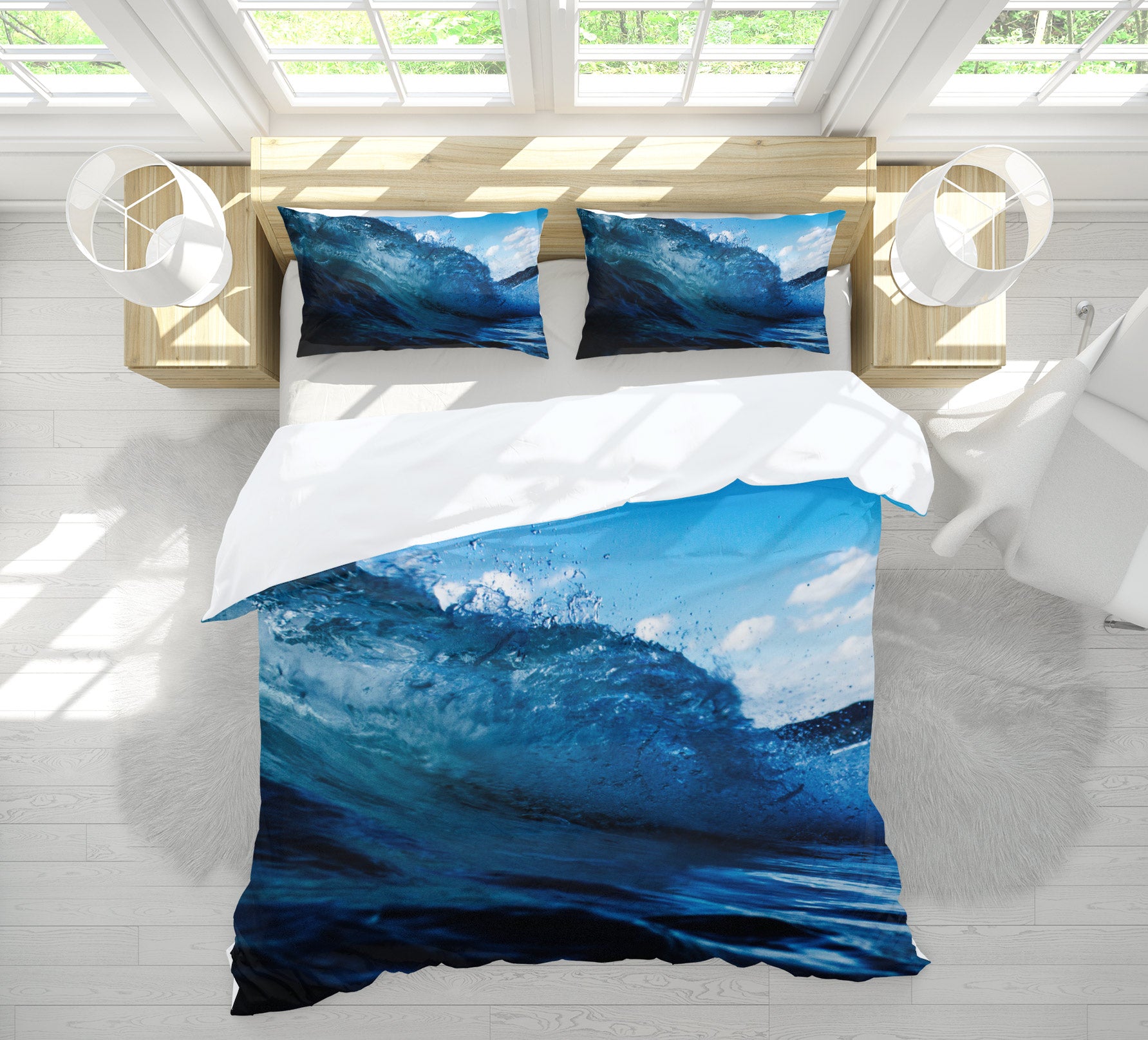 3D Waves 14090 Bed Pillowcases Quilt
