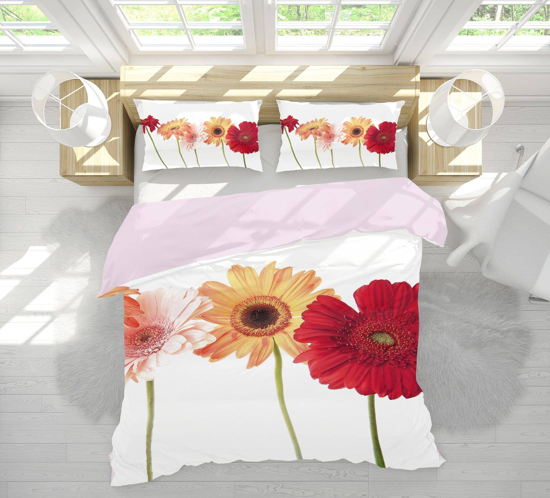 3D Gerbera 2018 Kathy Barefield Bedding Bed Pillowcases Quilt Quiet Covers AJ Creativity Home 