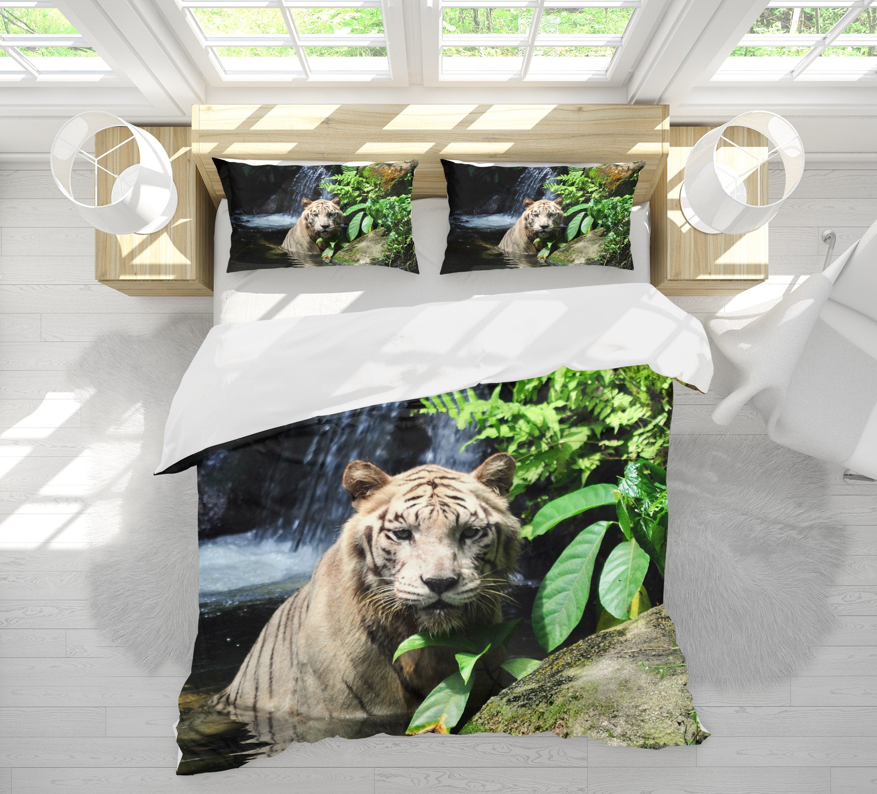 3D Tiger Stone 21021 Bed Pillowcases Quilt