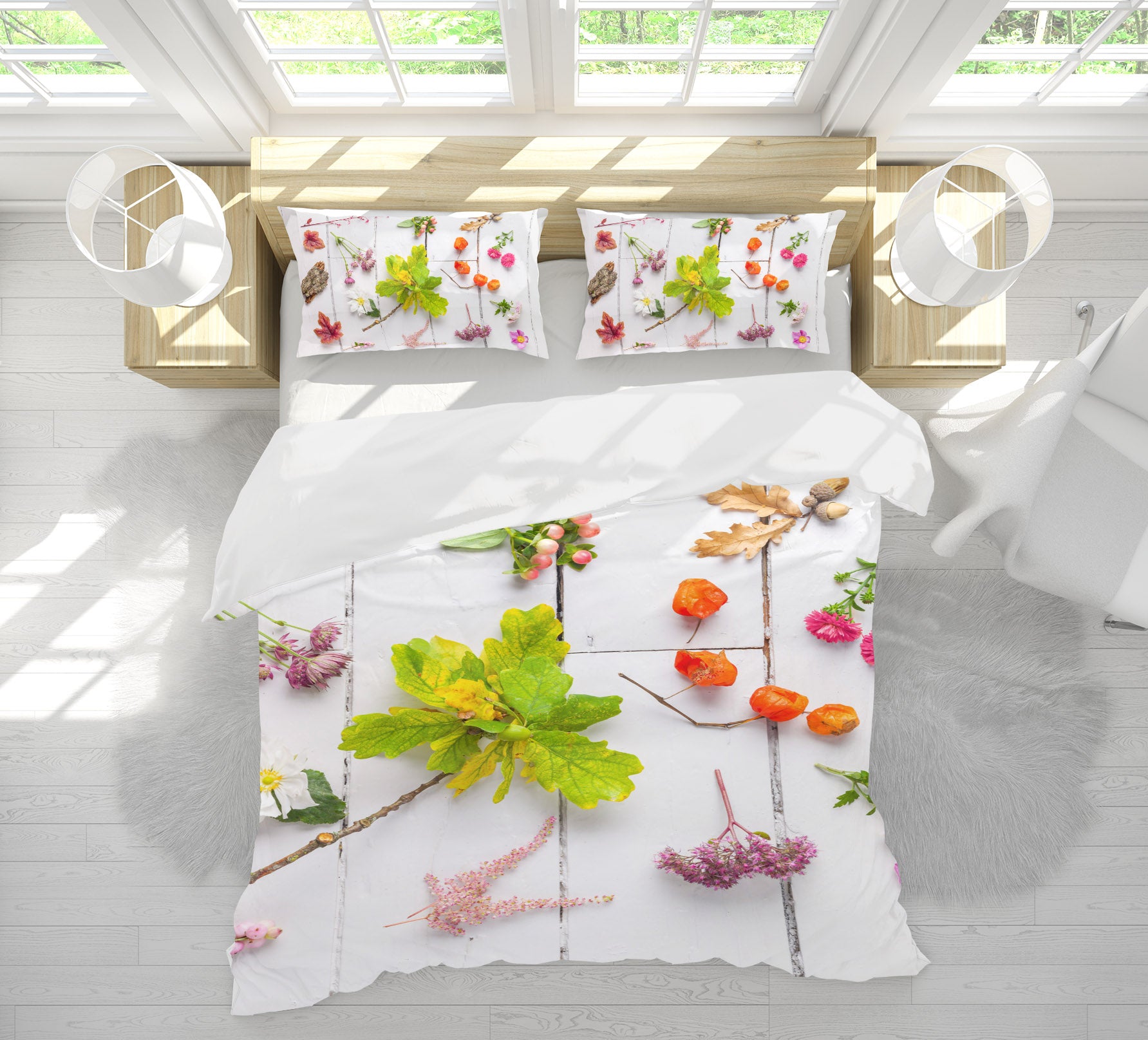 3D Red Maple Leaf 7115 Assaf Frank Bedding Bed Pillowcases Quilt Cover Duvet Cover