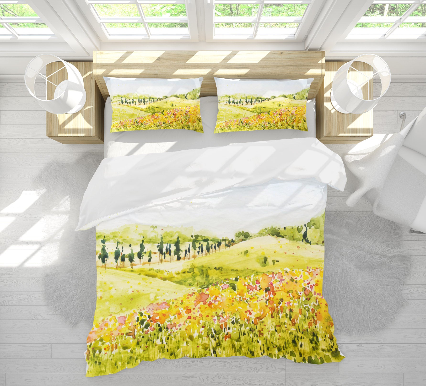3D Meadow Flowers 60183 Bed Pillowcases Quilt