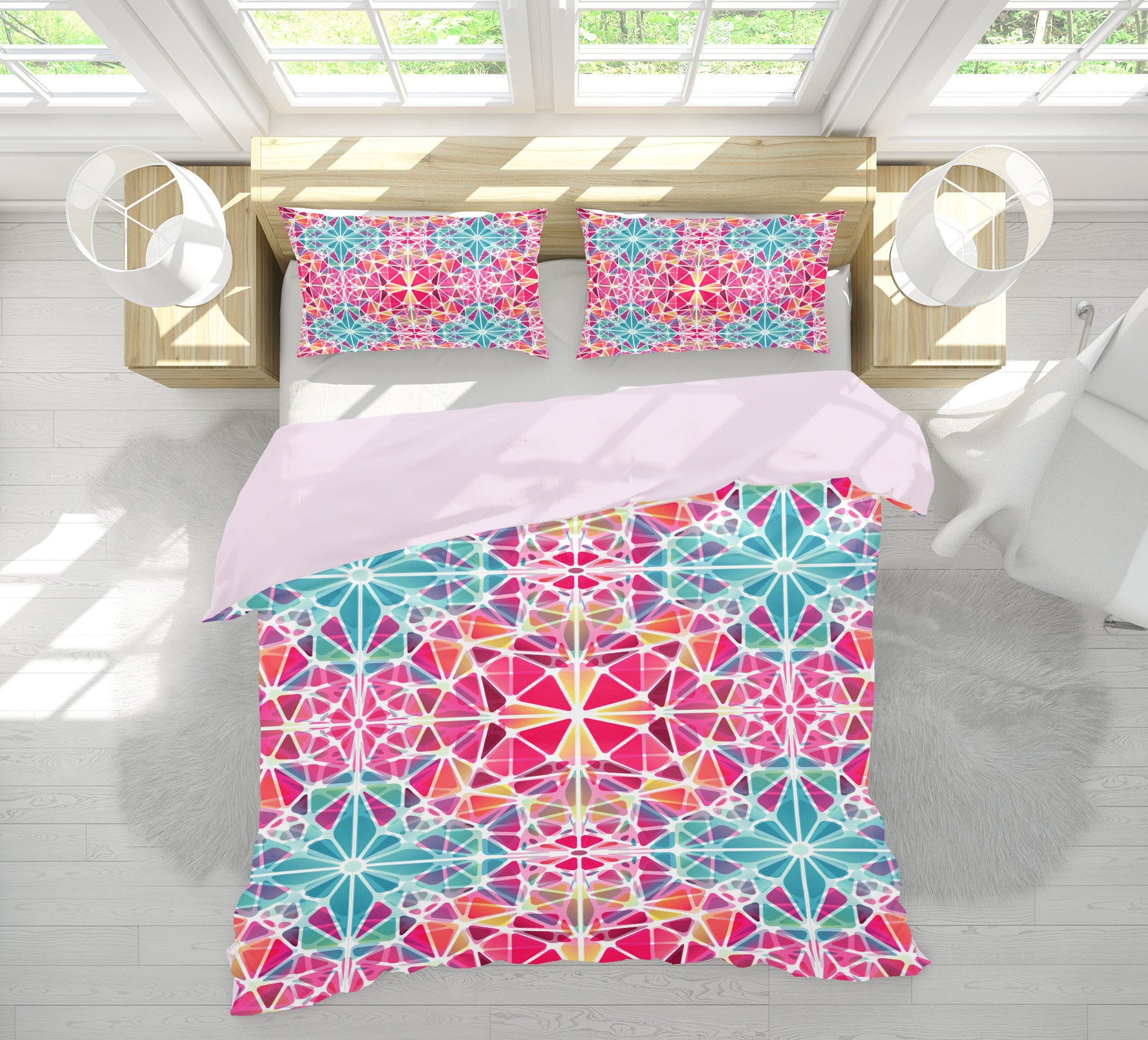 3D Pink Blue Lump 13168 Bed Pillowcases Quilt