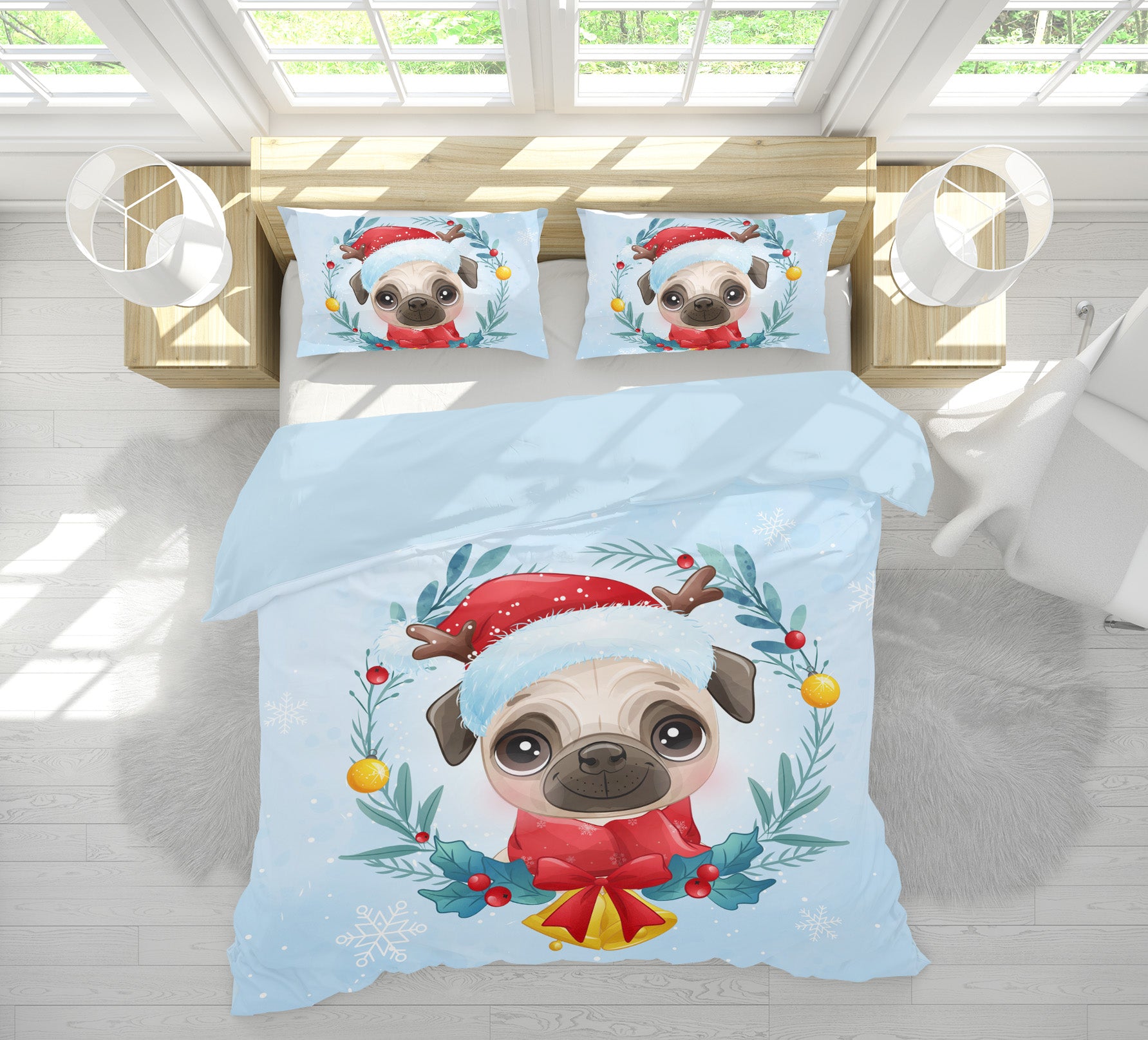 3D Pug Dog 63198 Bed Pillowcases Quilt