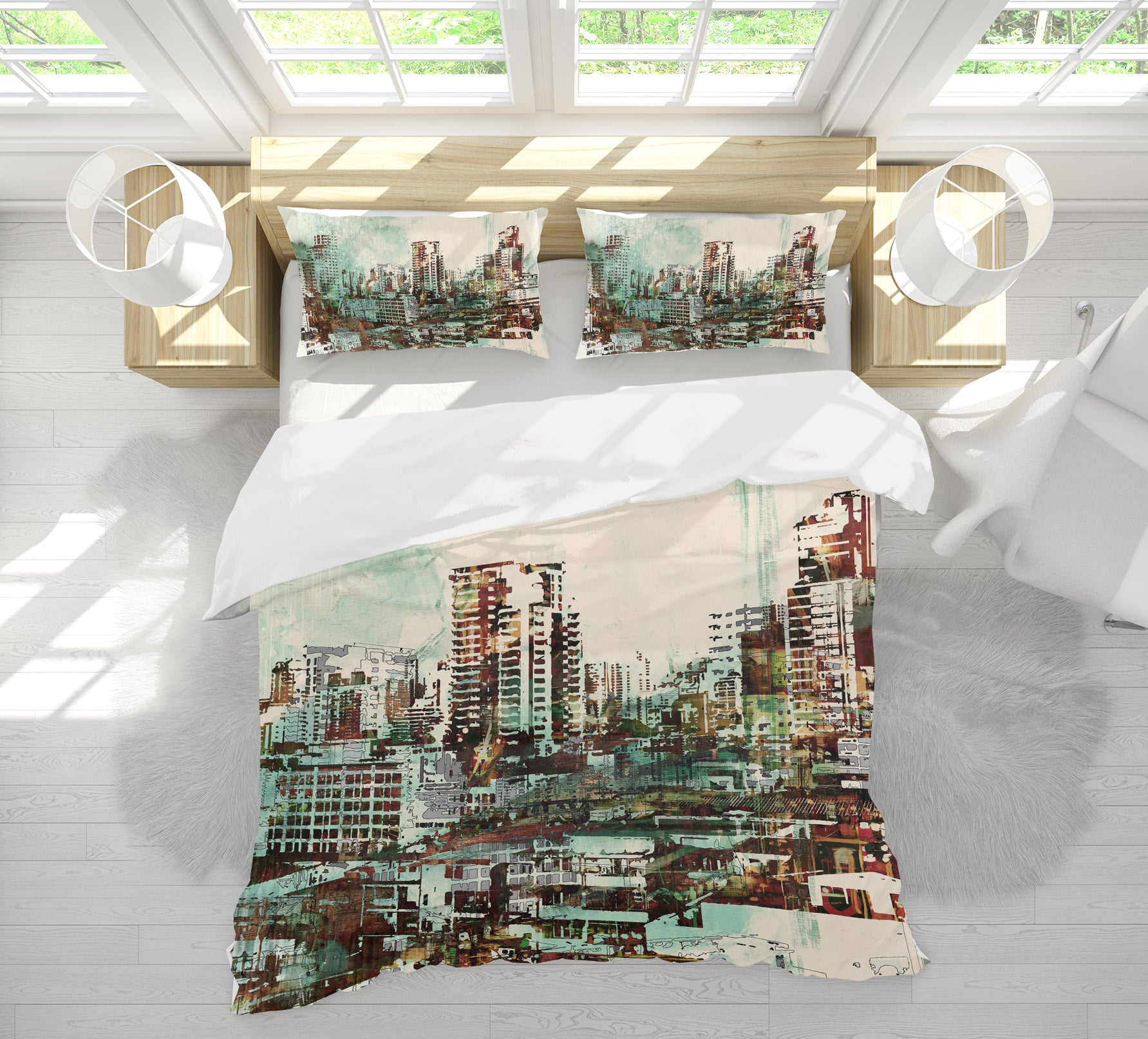 3D Graffiti Building 029 Bed Pillowcases Quilt