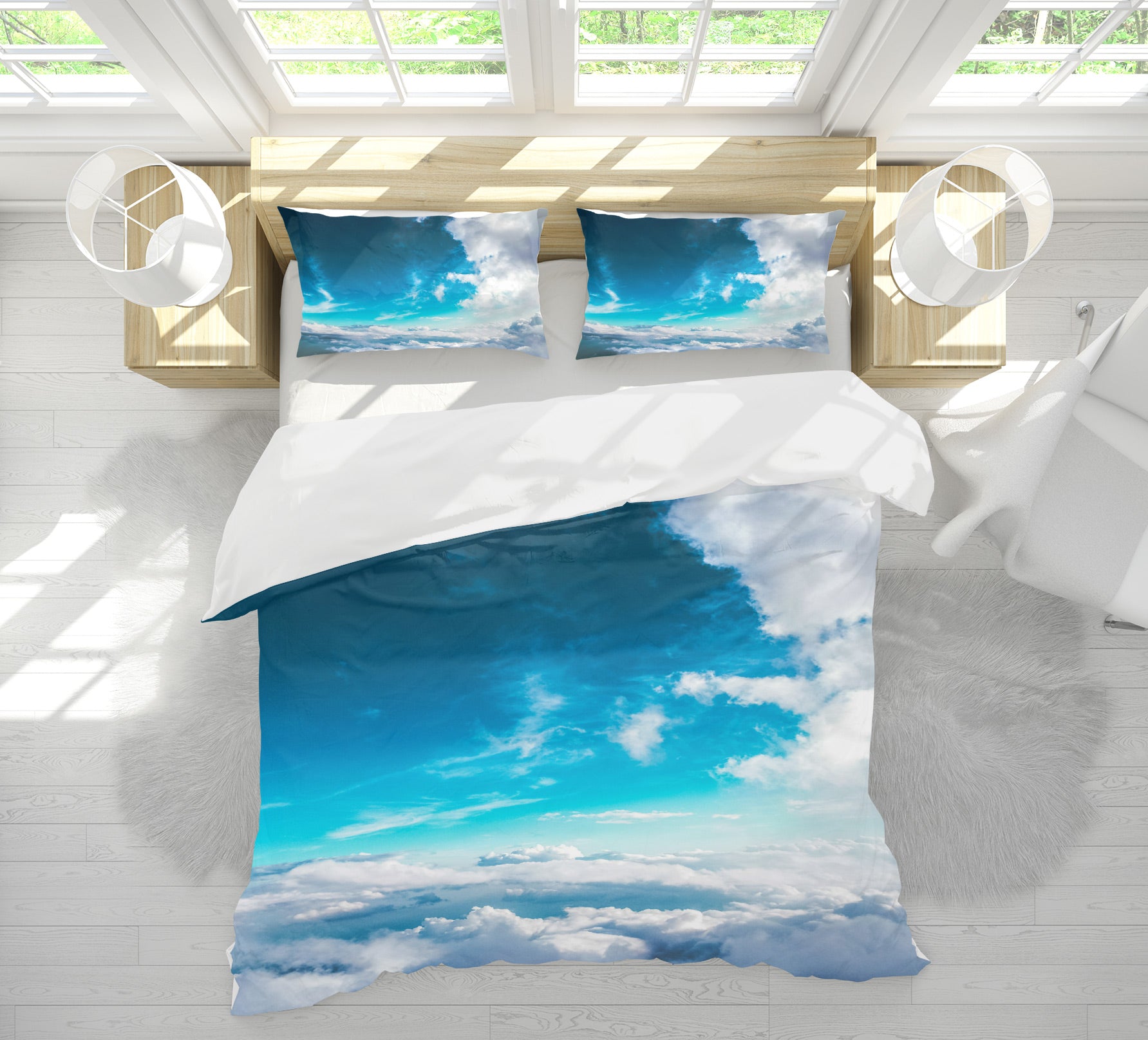 3D Blue Sky White Clouds 12226 Bed Pillowcases Quilt