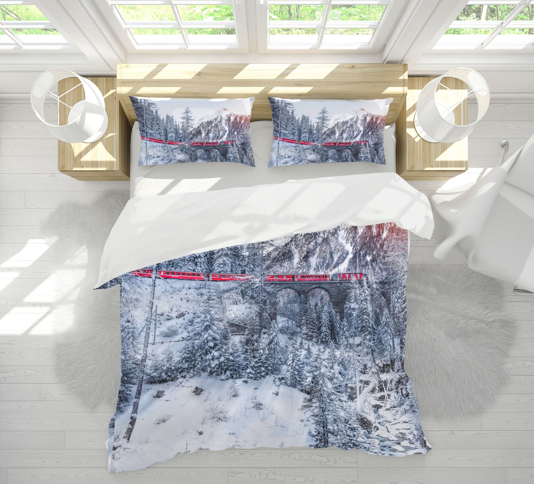 3D Snow Forest 052 Marco Carmassi Bedding Bed Pillowcases Quilt