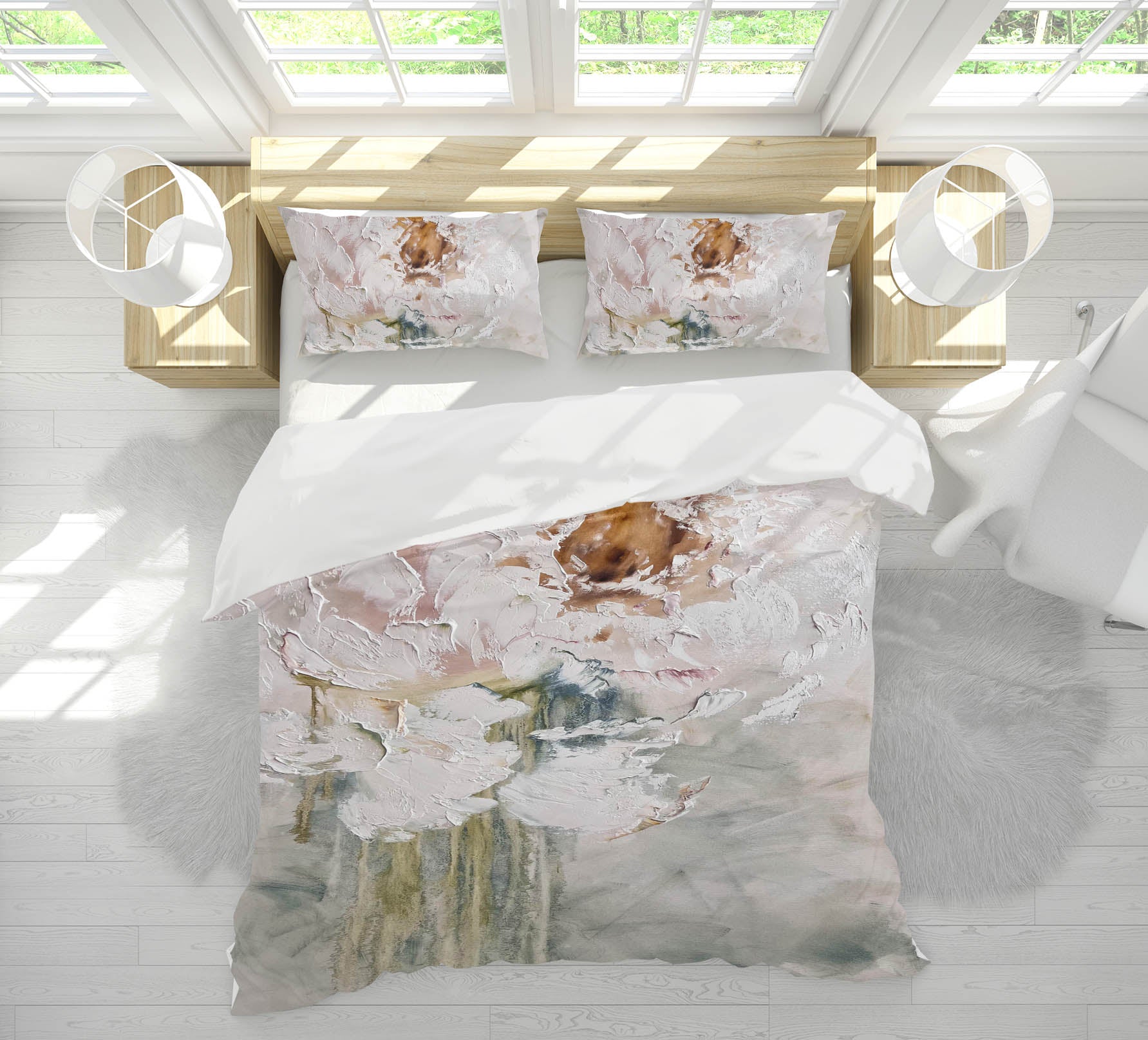 3D White Flower 3154 Skromova Marina Bedding Bed Pillowcases Quilt Cover Duvet Cover